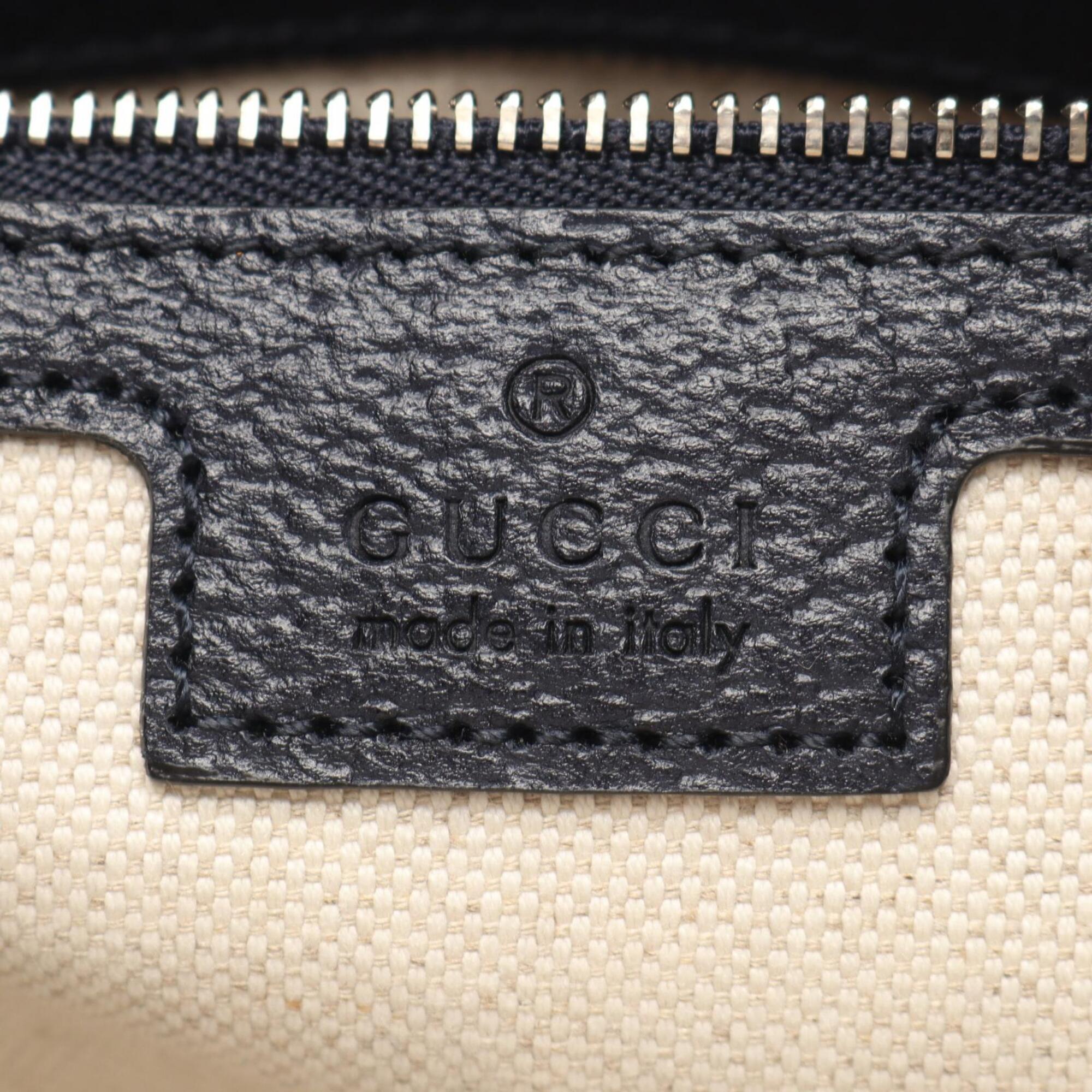 Gucci Black Navy Pvc Leather Handbag Shoulder Bag (Pre-Owned)