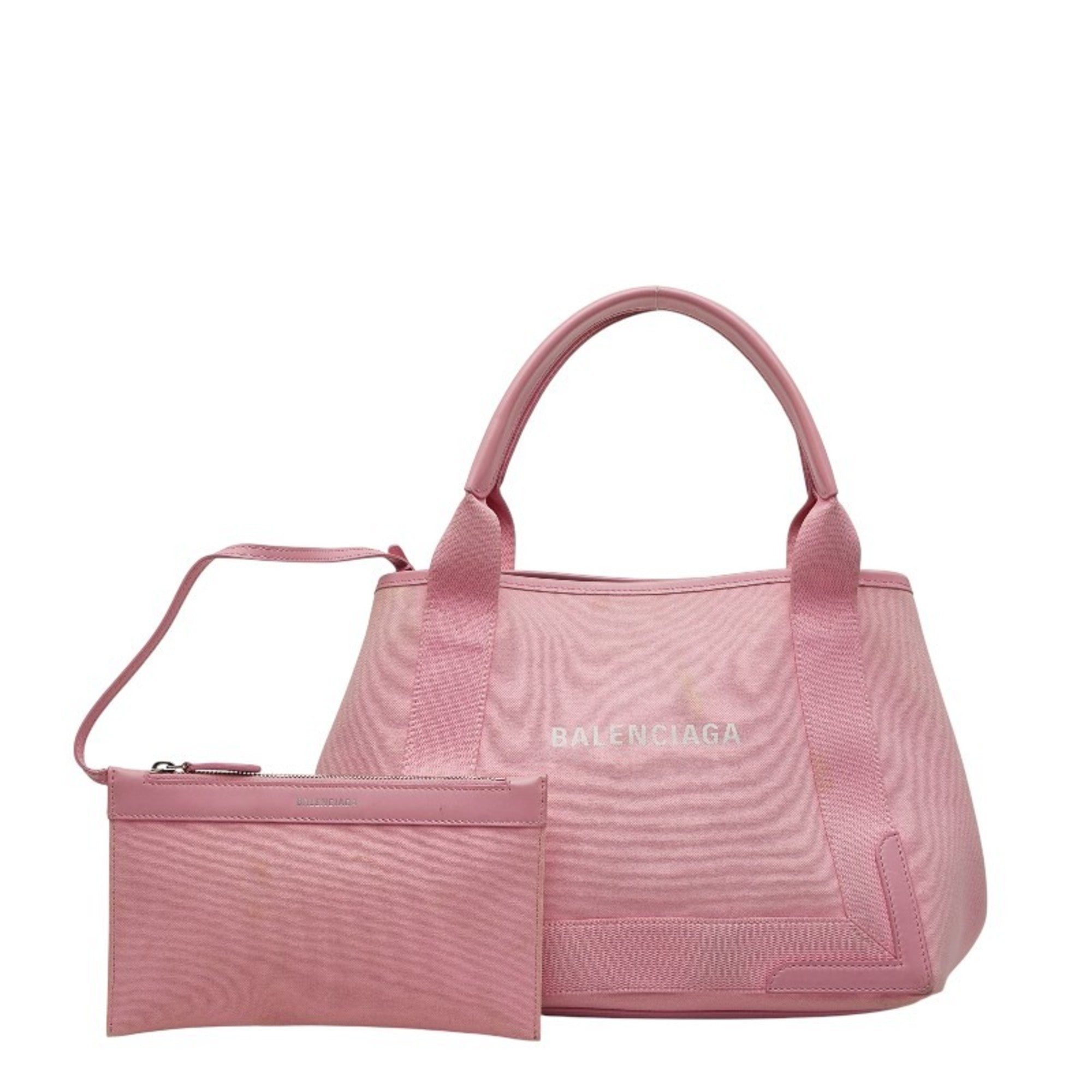 Balenciaga Pink Canvas Leather Handbag (Pre-Owned)