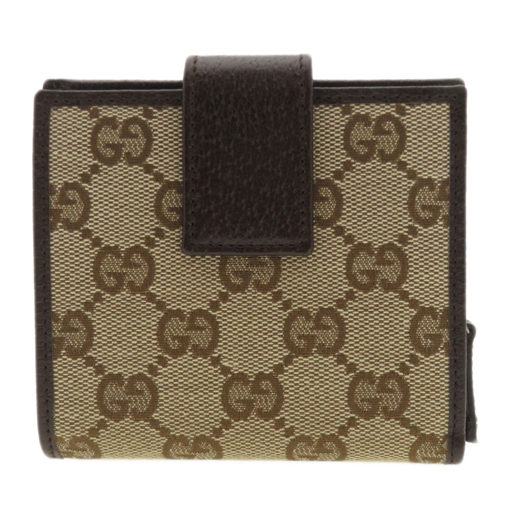 Gucci Brown Canvas Leather Wallet (Bi-Fold) (Pre-Owned)