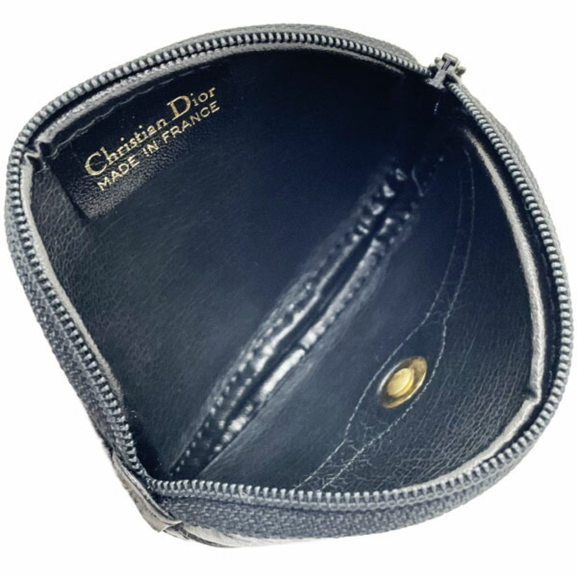 Christian Dior Black Leather Coin Purse/Coin Case (Pre-Owned)