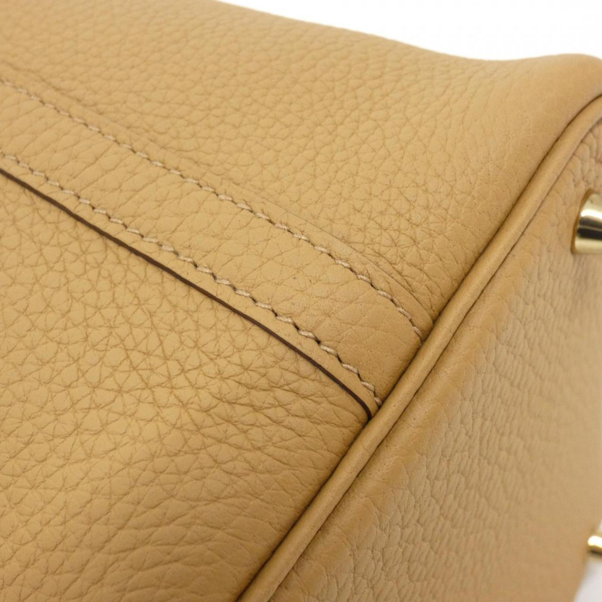 Hermes Picotin Biscuit Taurillon Clemence Leather Handbag (Pre-Owned)