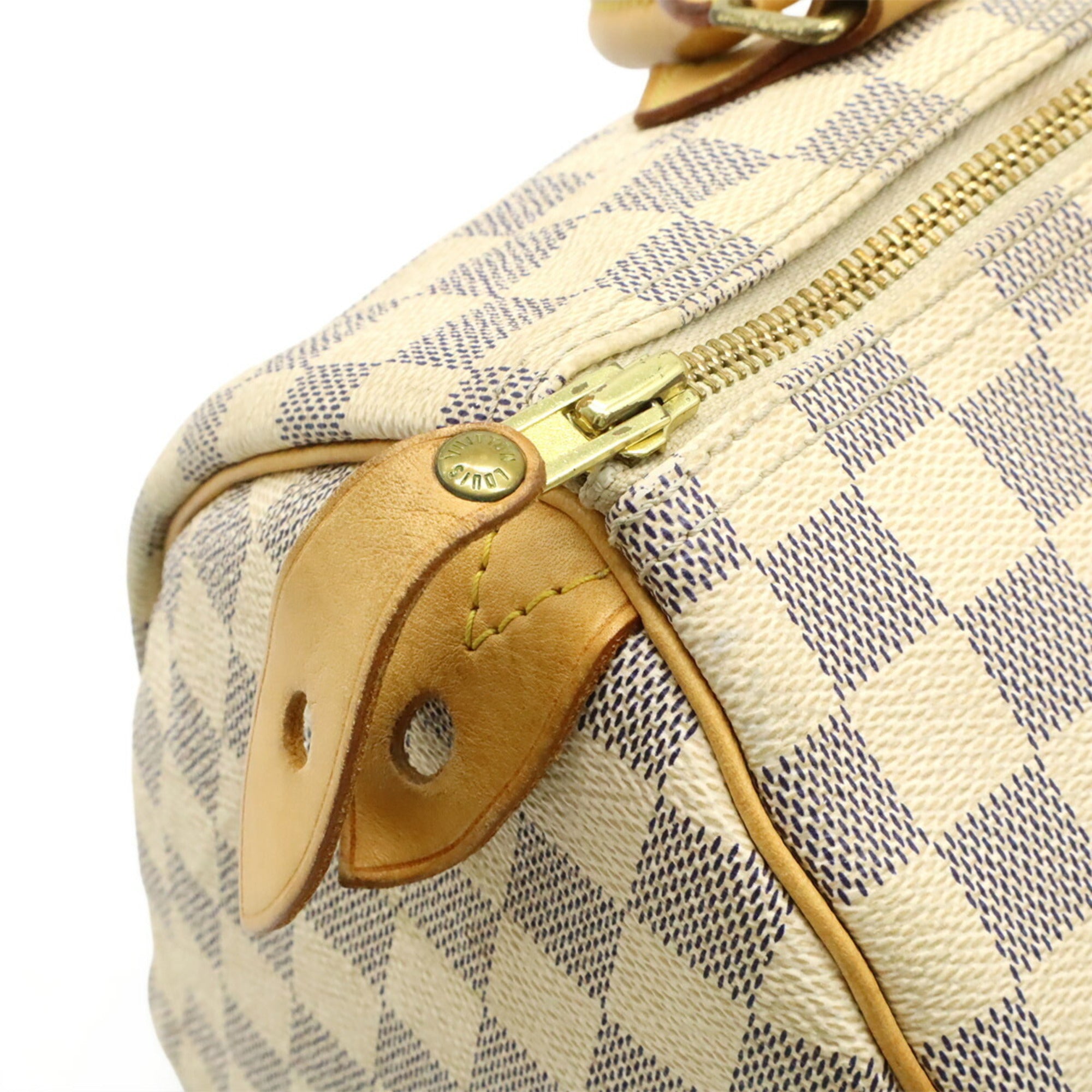 Louis Vuitton Ivory Damier Azur Canvas Pvc Coated Canvas Boston Bag Handbag (Pre-Owned)