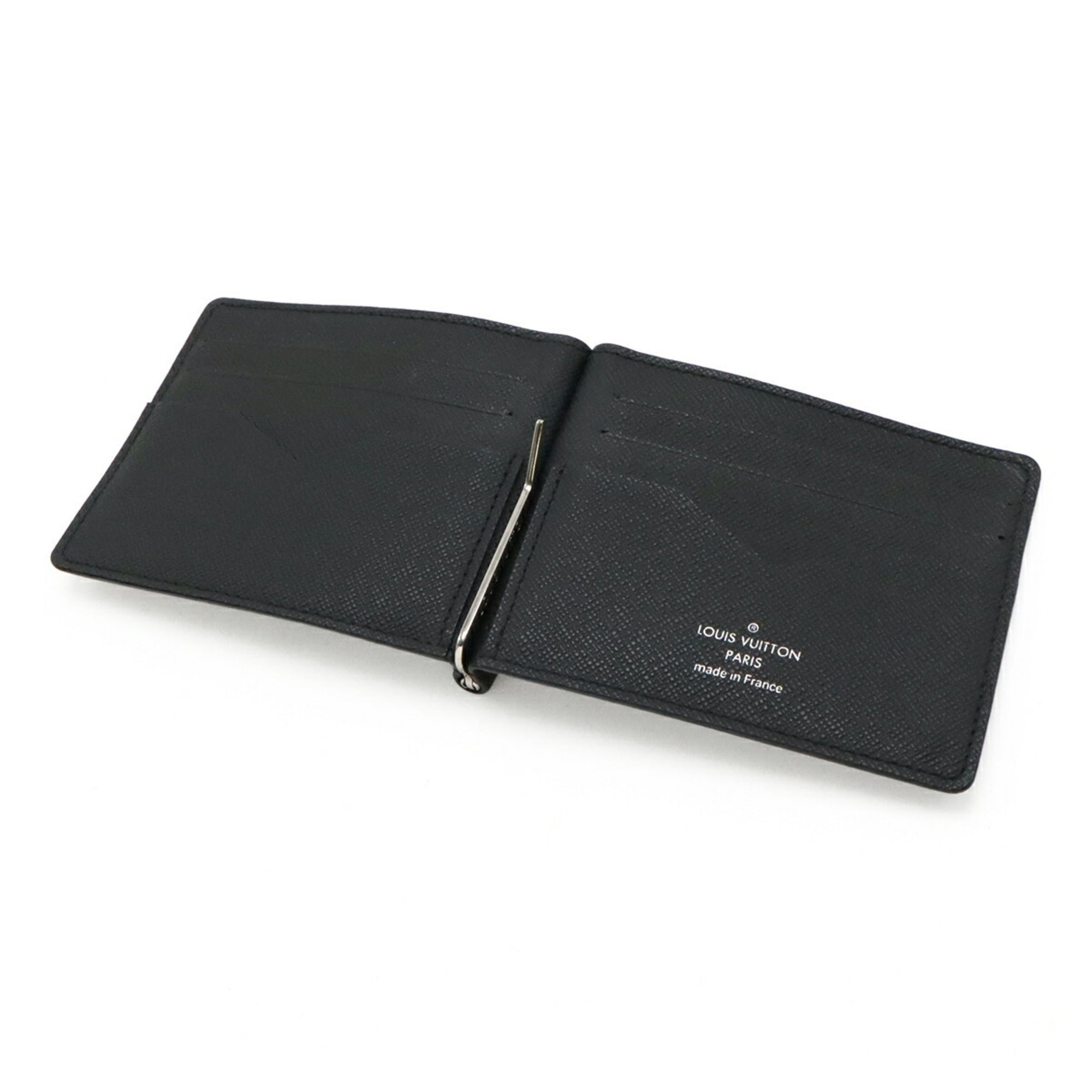 Louis Vuitton Taiga Black Noir Taiga Leather Money Clip (Pre-Owned)