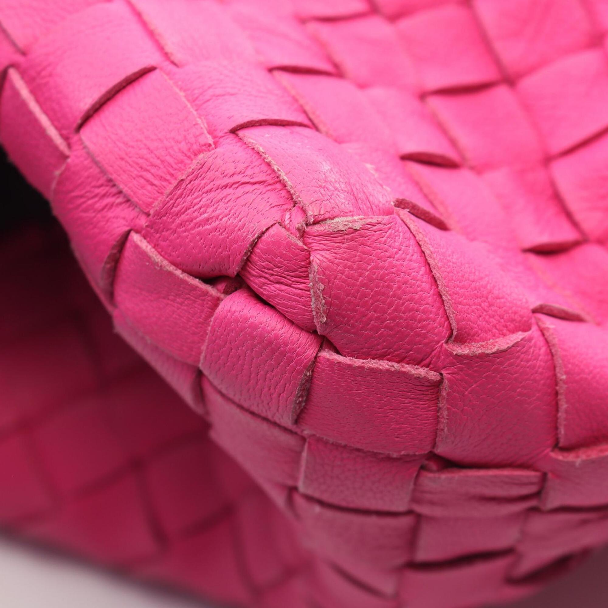 Bottega Veneta Pink Leather Handbag Tote Bag (Pre-Owned)