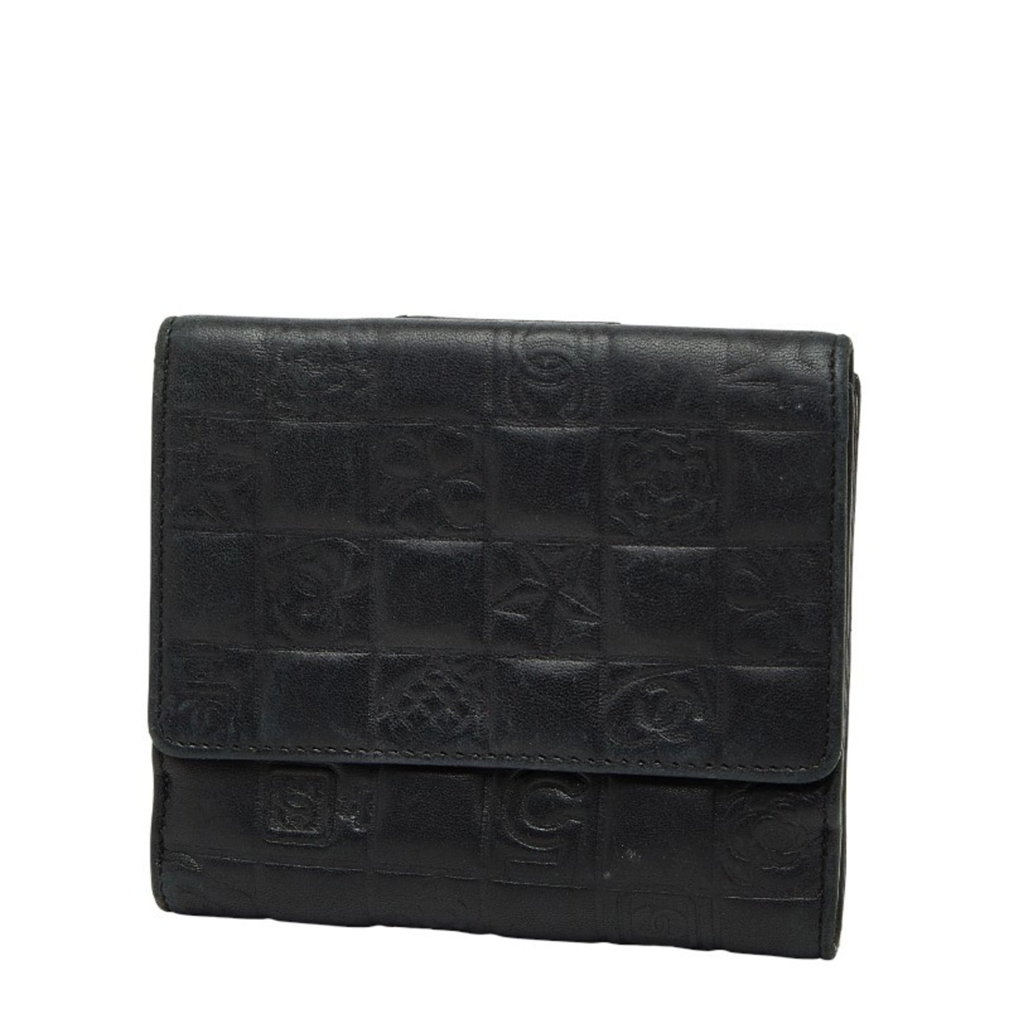 Chanel Black Leather Wallet (Bi-Fold) (Pre-Owned)