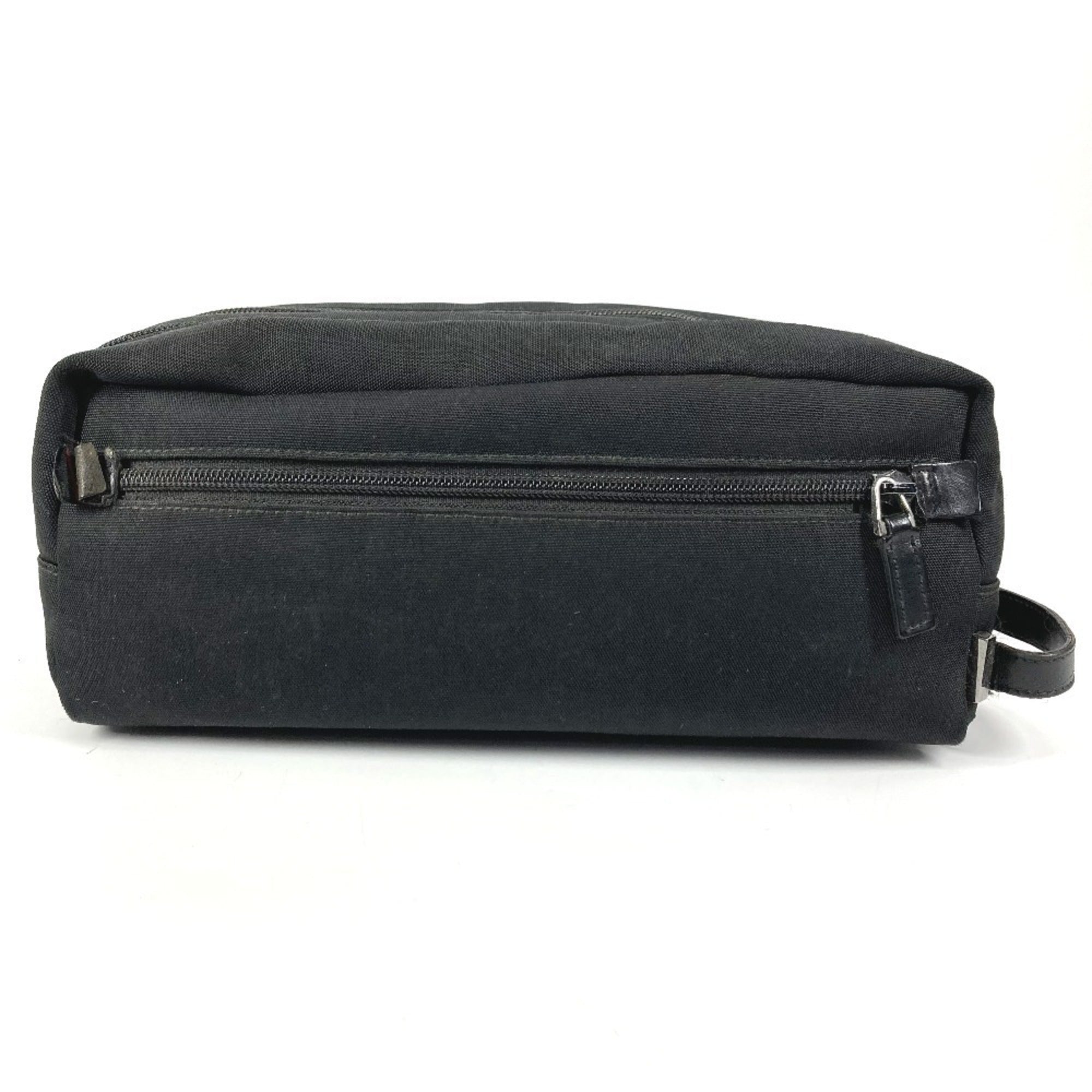 Gucci Black Canvas Leather Clutch Bag Pouch (Pre-Owned)