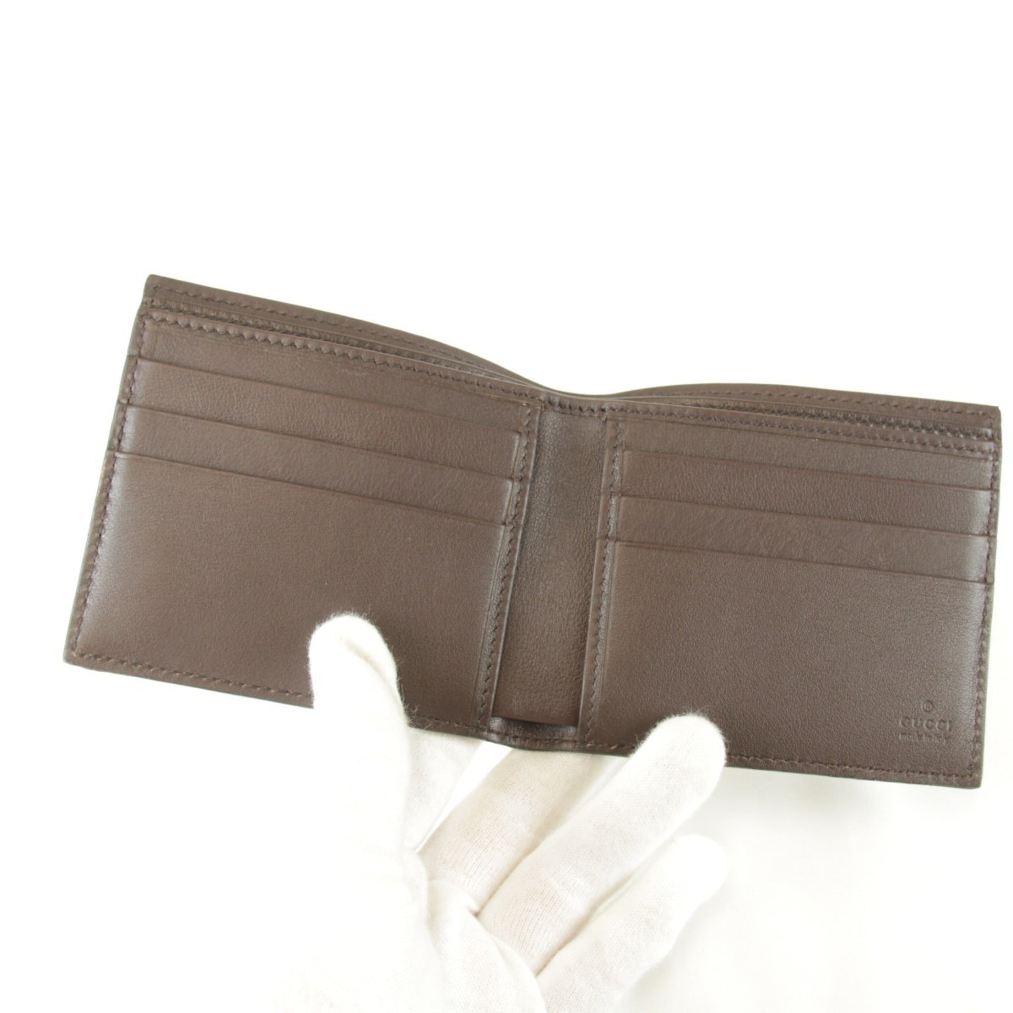 Gucci Brown Leather Long Bill Wallet (Bi-Fold) (Pre-Owned)