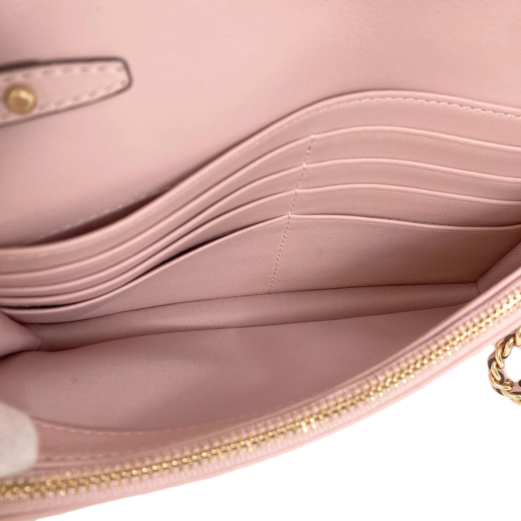Tory Burch Pink Leather Chain/Shoulder Wallet (Pre-Owned)