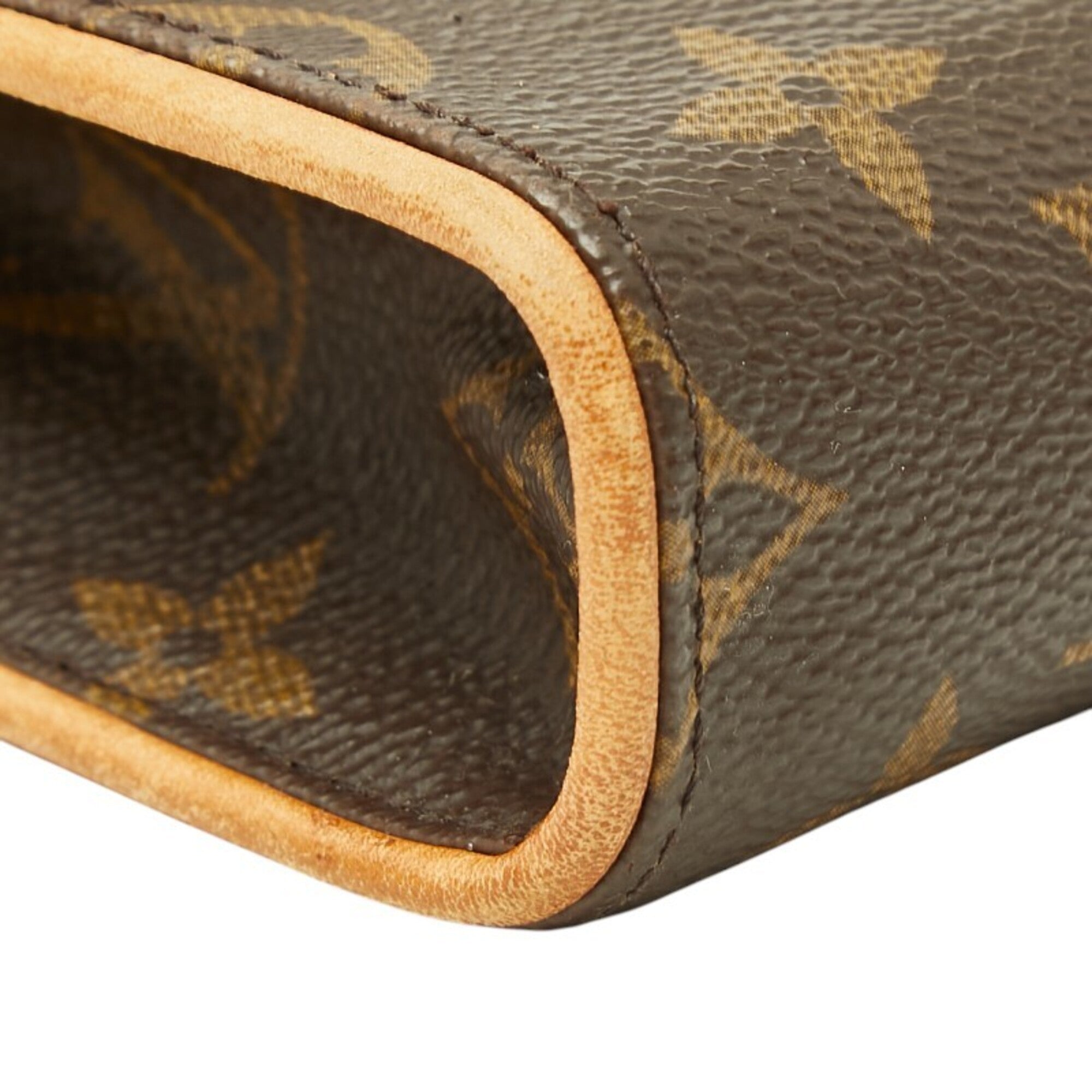 Louis Vuitton Brown Pvc Leather Handbag Pochette Pouch (Pre-Owned)