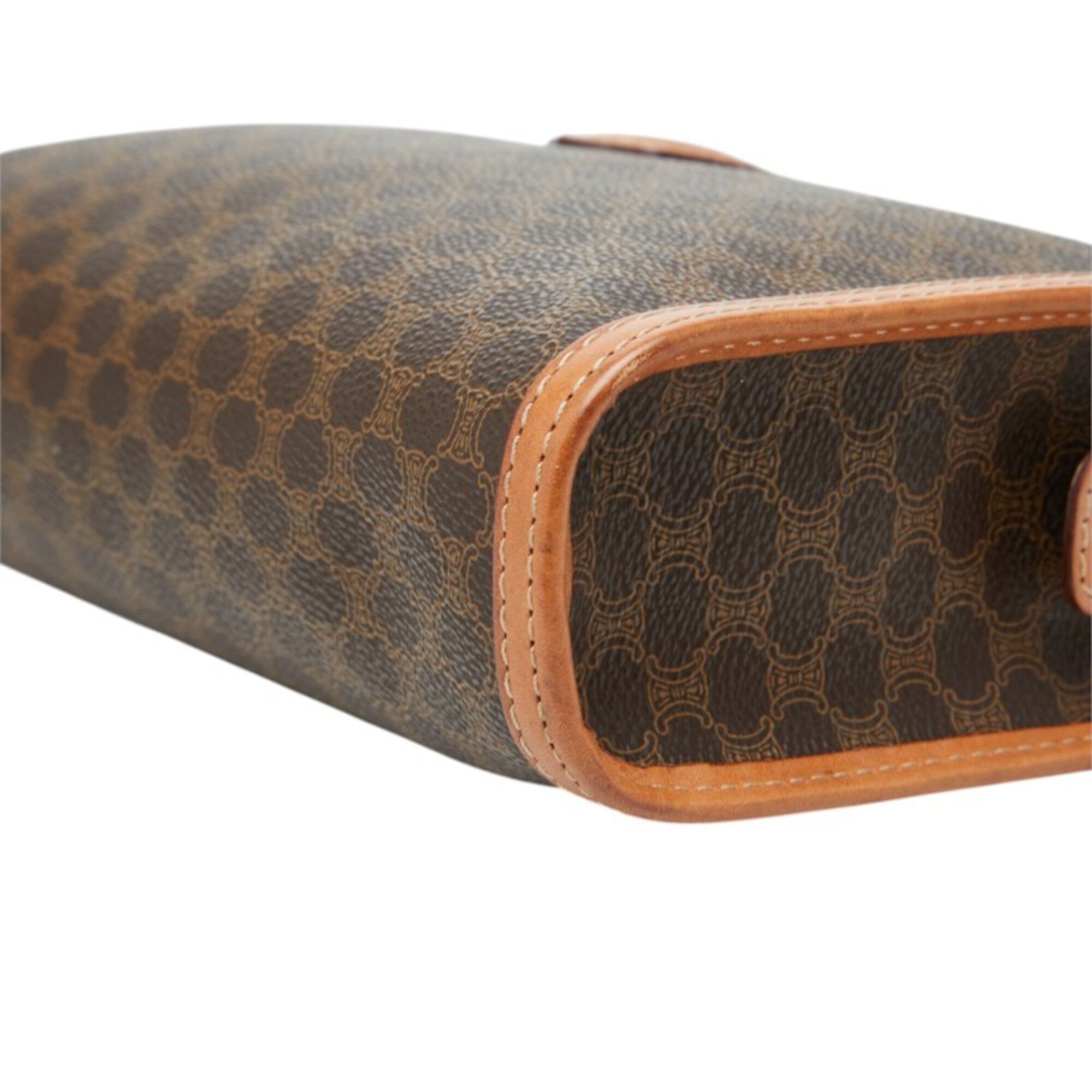 Celine Brown Pvc Leather Clutch Bag (Pre-Owned)