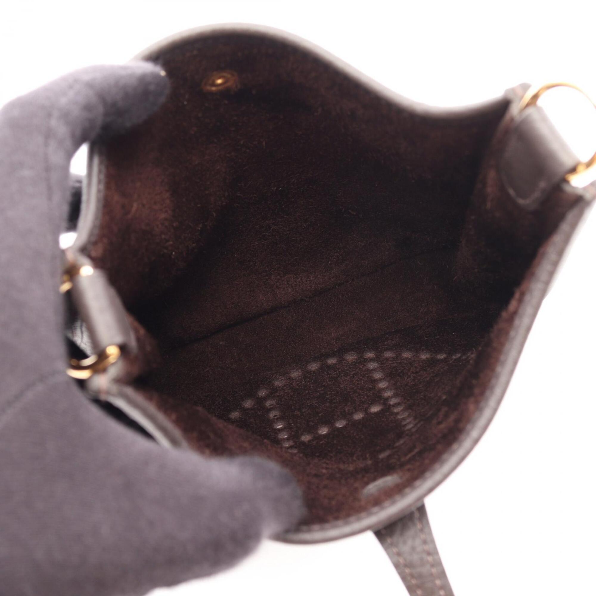 Hermes Brown Taurillon Clemence Leather Handbag Shoulder Bag (Pre-Owned)