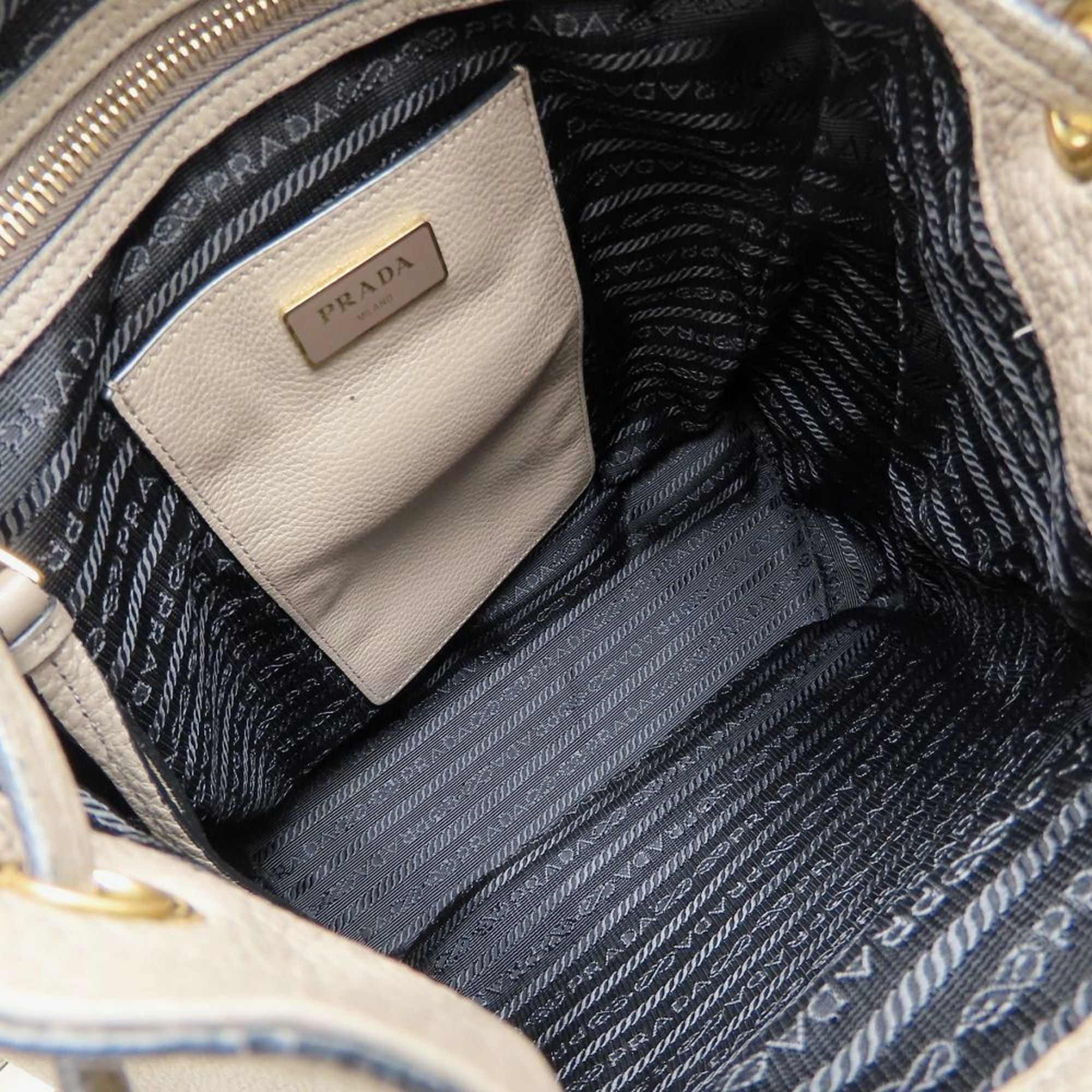 Prada Gray Grayish Leather Backpack (Pre-Owned)