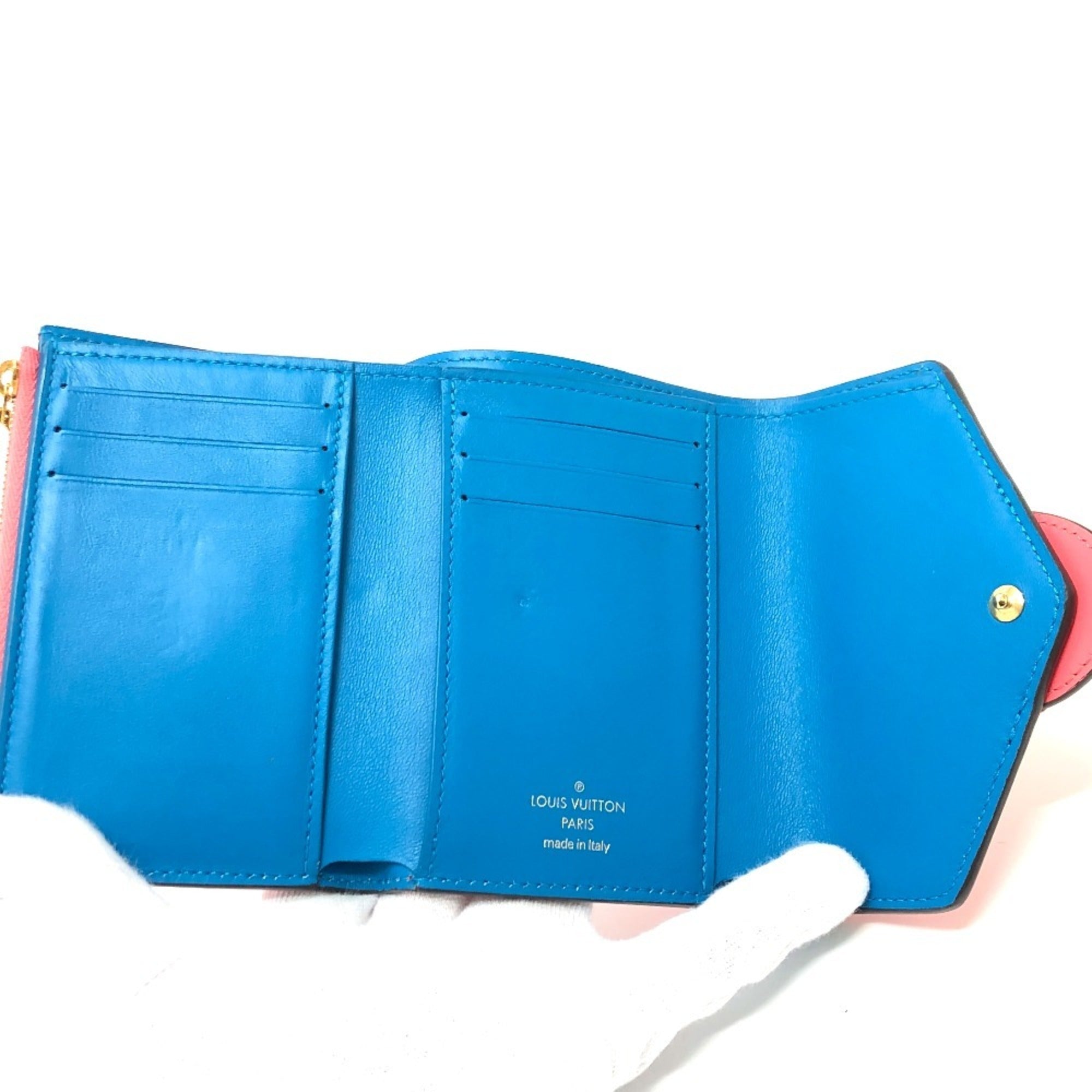 Louis Vuitton Blue Dahlia Galle Pink Leather Coin Purse/Coin Case (Pre-Owned)