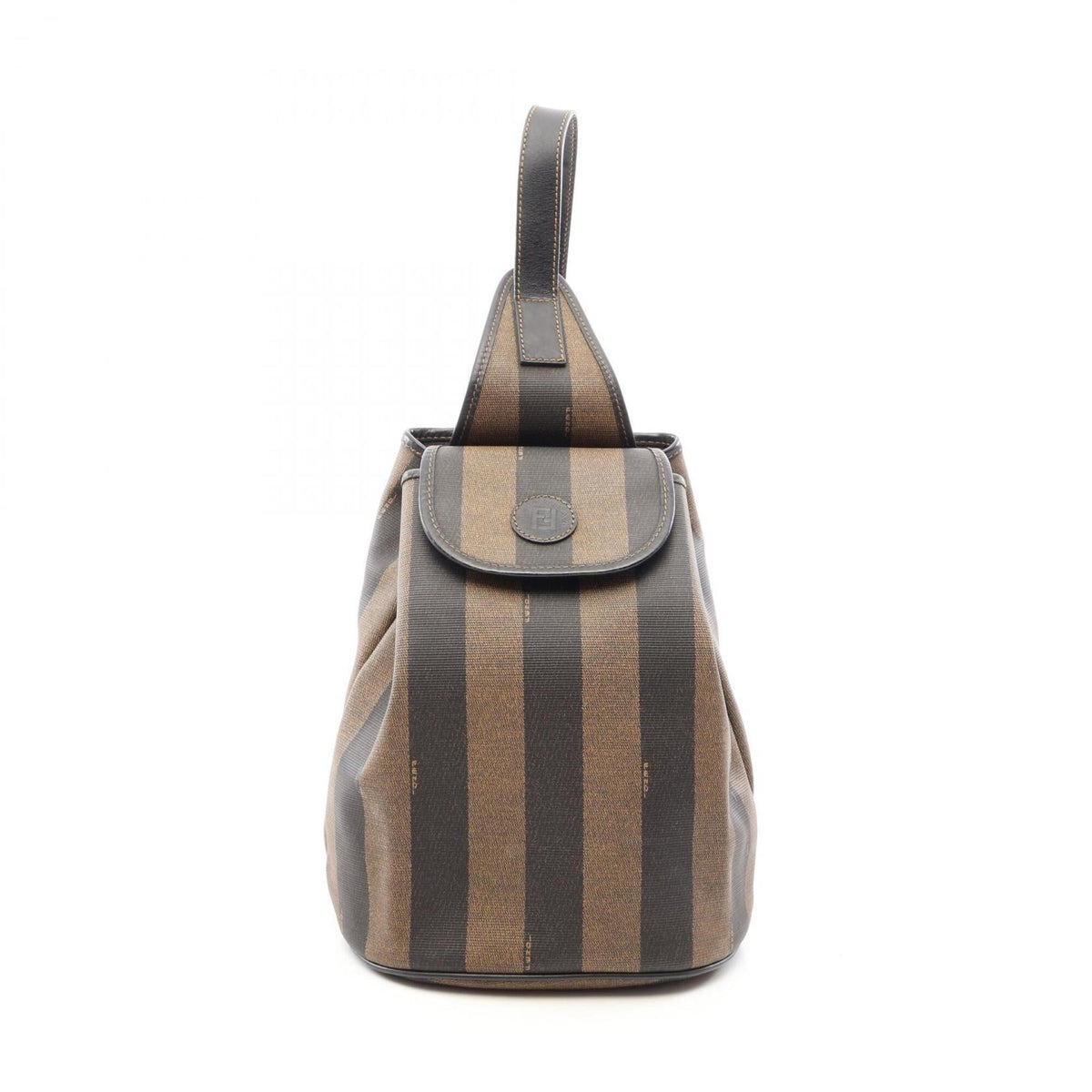 Fendi Black Gray Coated Canvas Leather Fanny Pack Handbag (Pre-Owned)