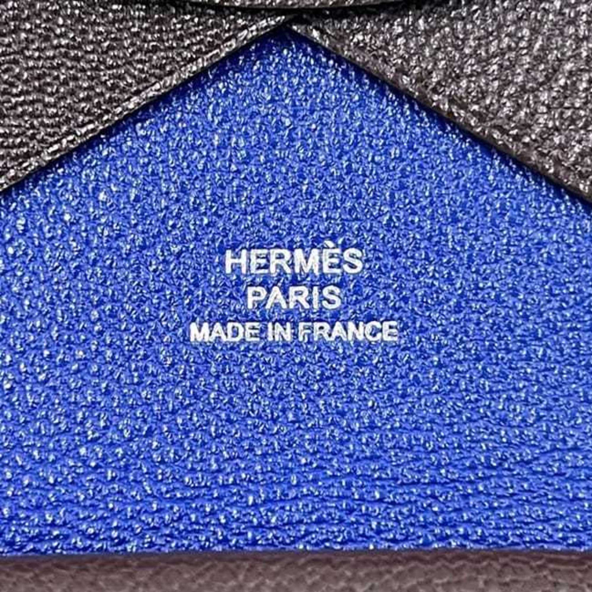 Hermes Blue Brown Leather Wallet (Bi-Fold) (Pre-Owned)