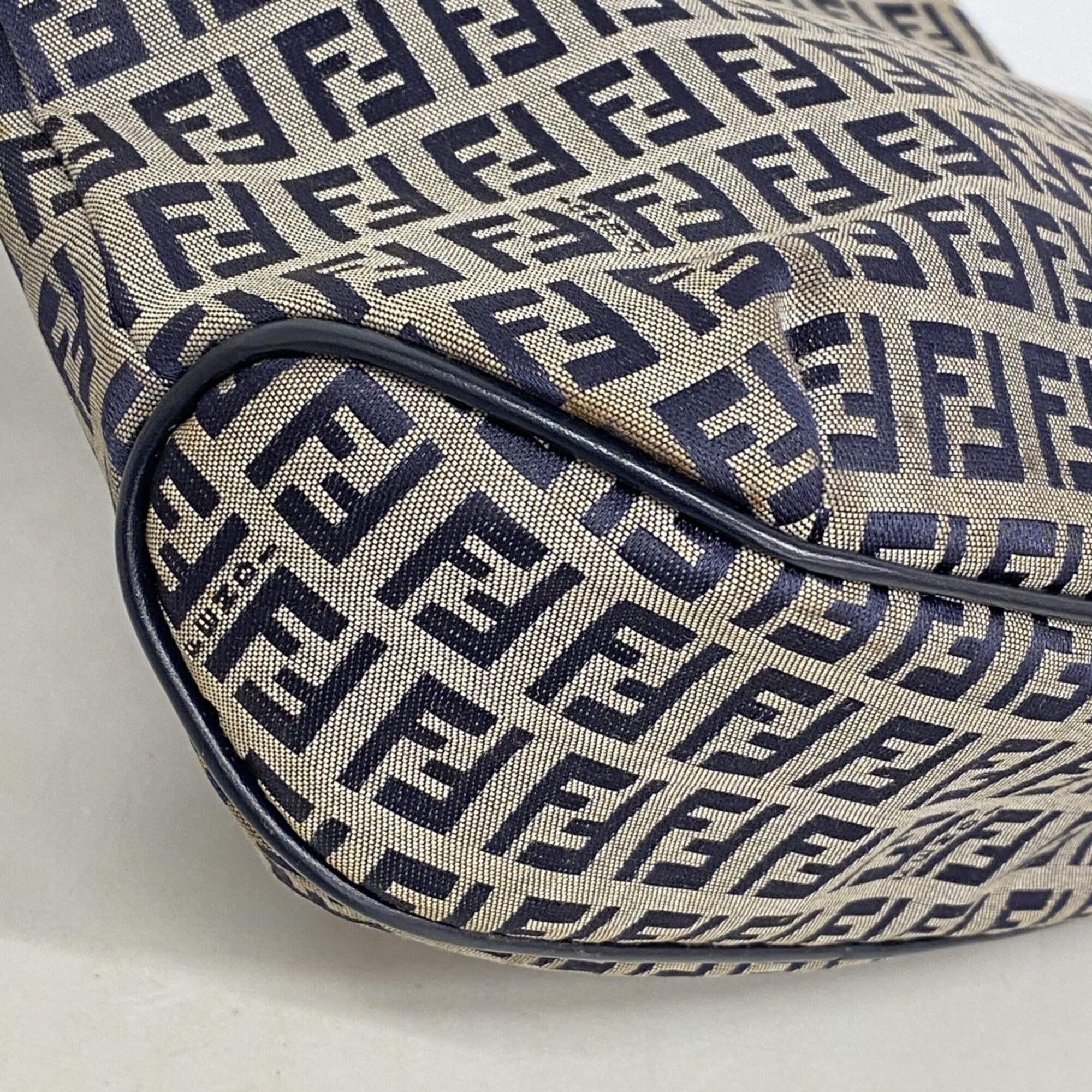 Fendi Gray Navy Nylon Canvas Tote Bag (Pre-Owned)
