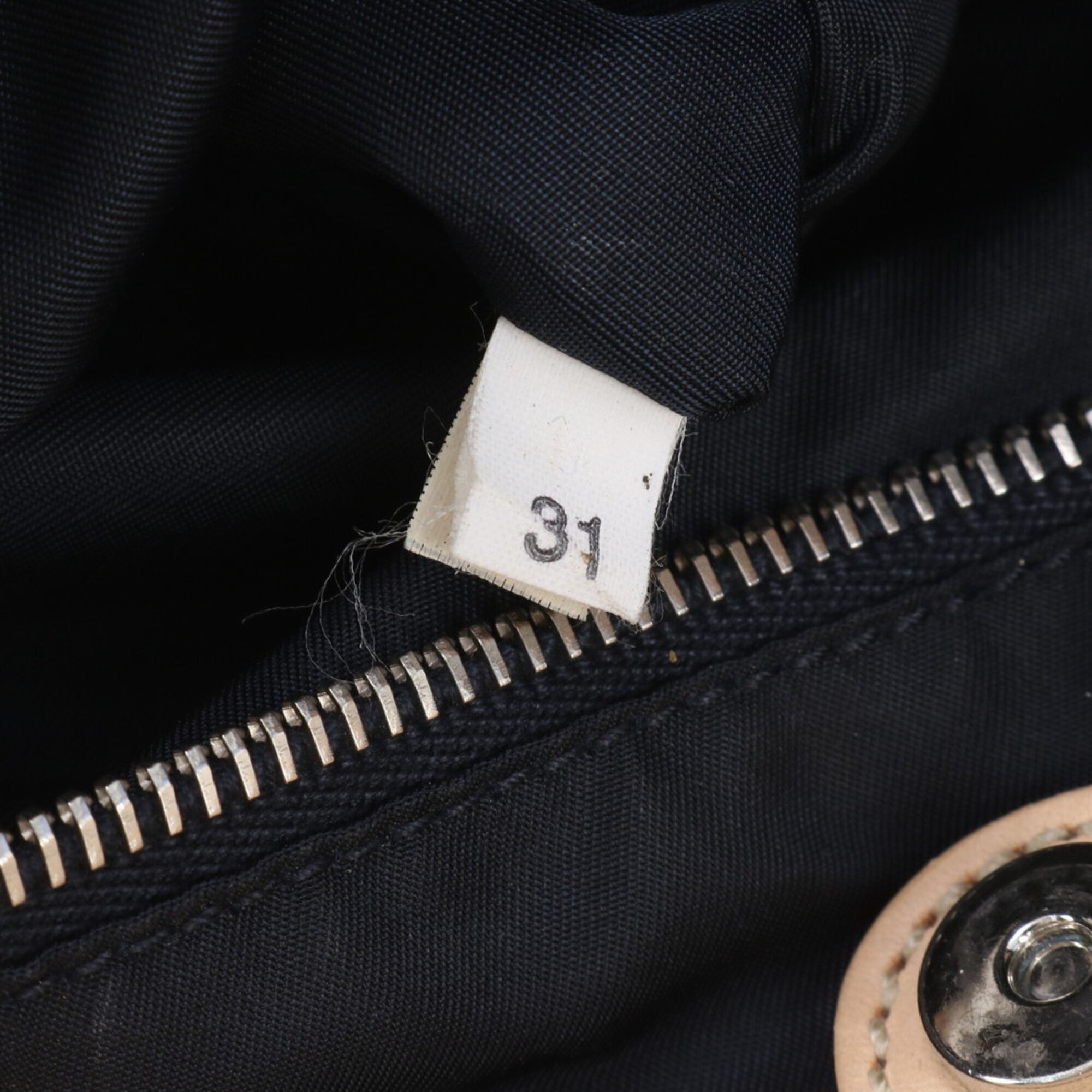 Prada Brown Navy Nylon Leather Handbag Shoulder Bag (Pre-Owned)