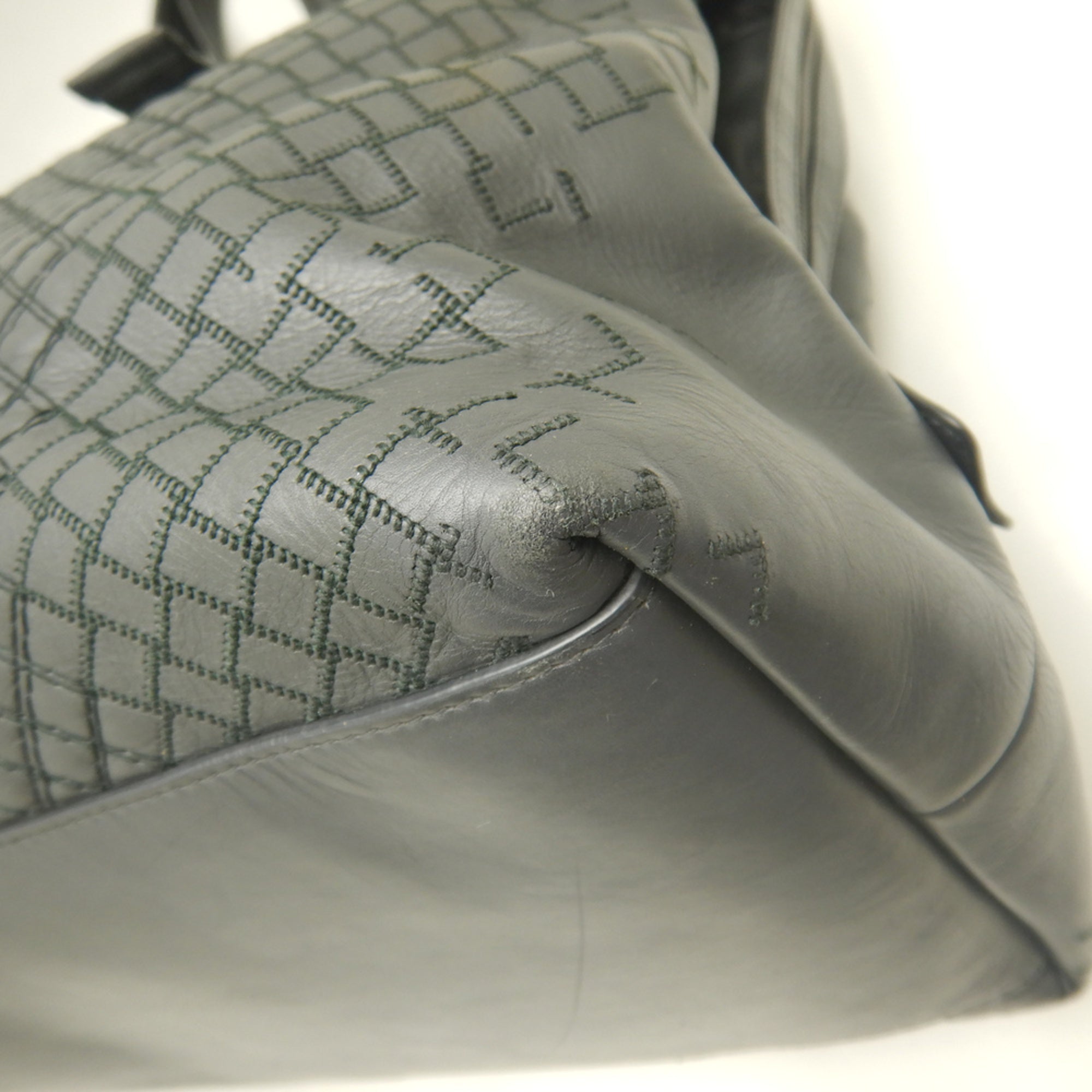 Bottega Veneta Intreccio Gray Intrecciato Tote Bag (Pre-Owned)