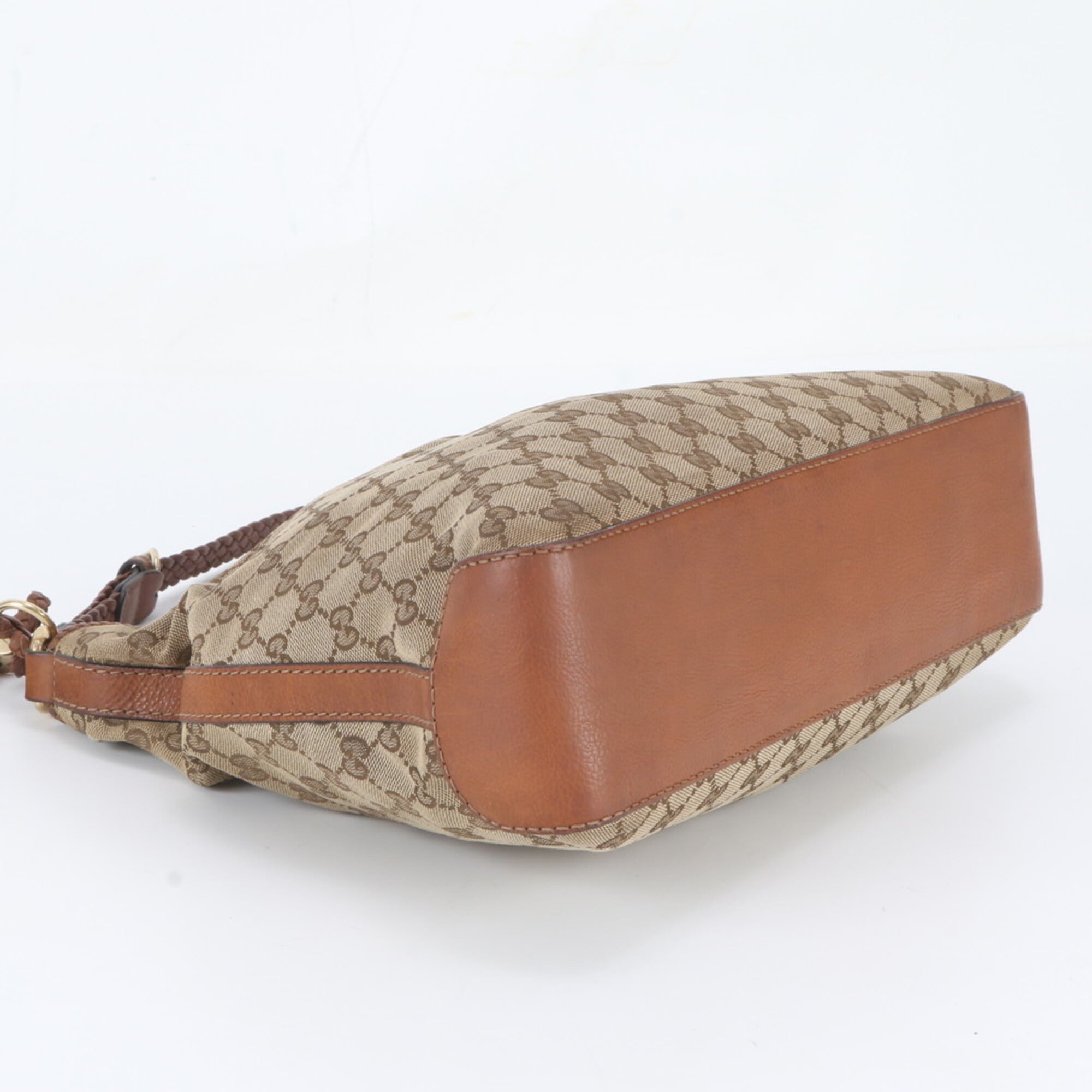 Gucci Beige Gg Canvas Handbag Shoulder Bag Tote Bag (Pre-Owned)