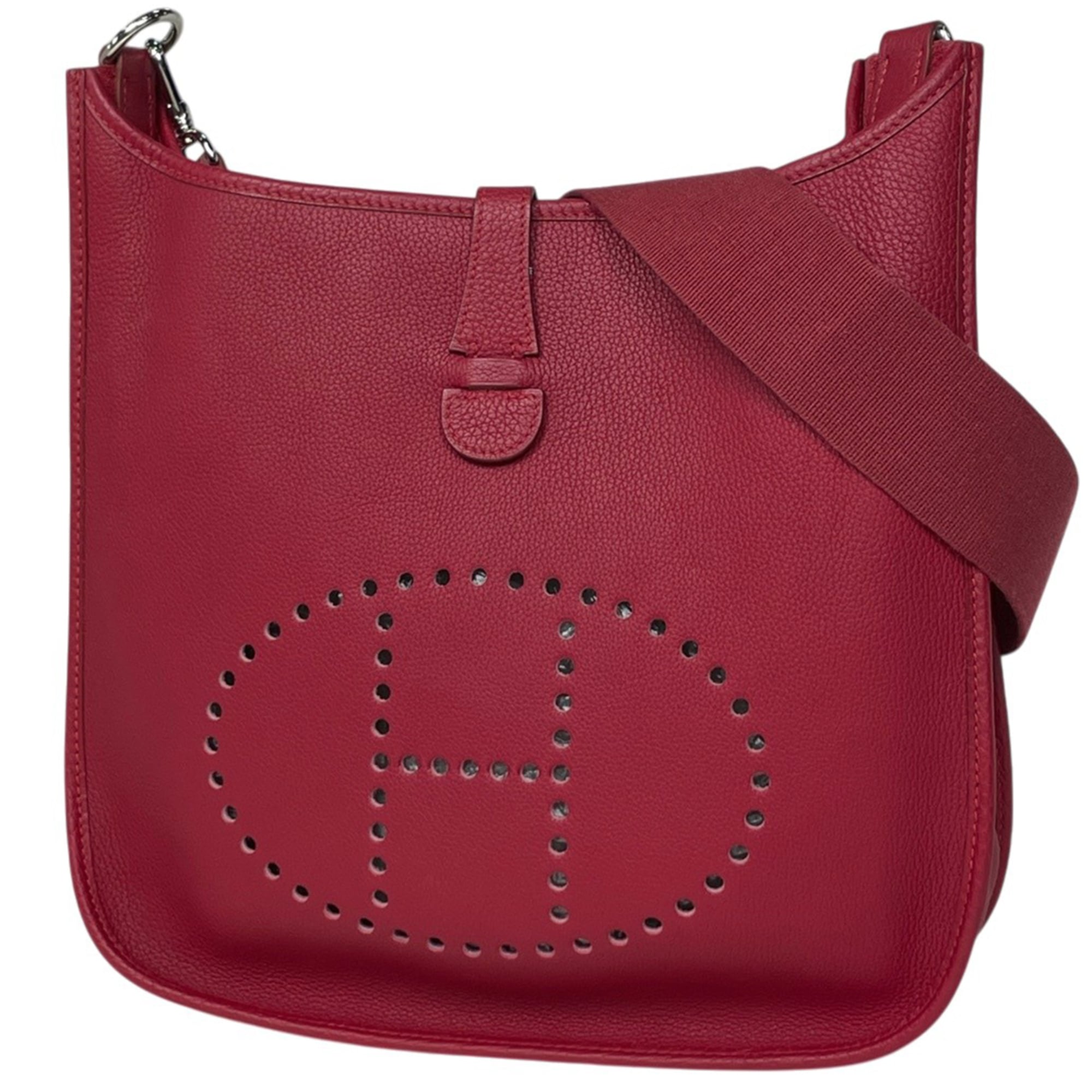 Hermes Rouge Vif Taurillon Clemence Leather Shoulder Bag (Pre-Owned)