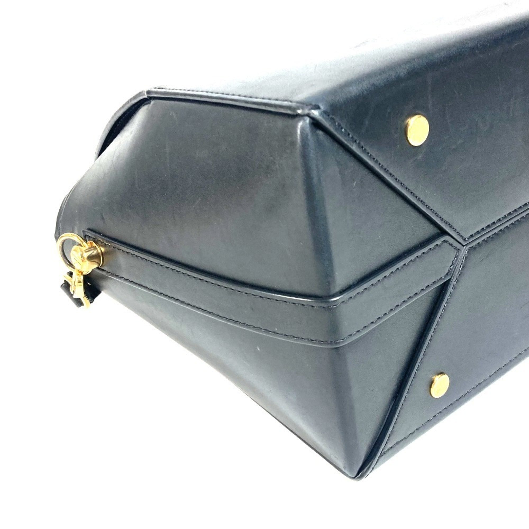 Louis Vuitton Black Leather Handbag Shoulder Bag (Pre-Owned)