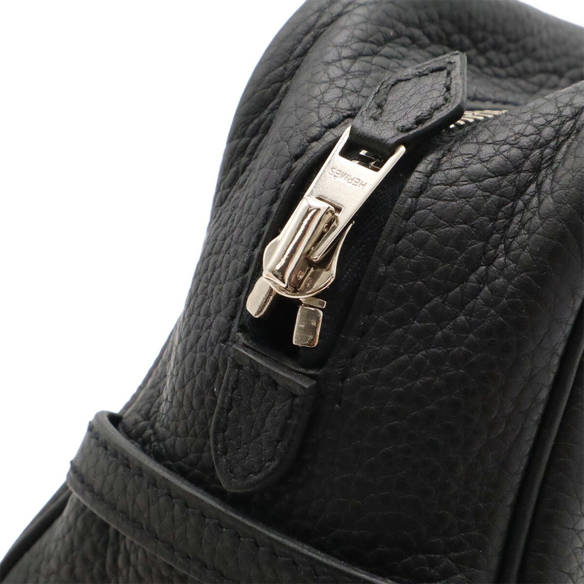 Hermes Black Taurillon Clemence Leather Clutch Bag Pouch (Pre-Owned)