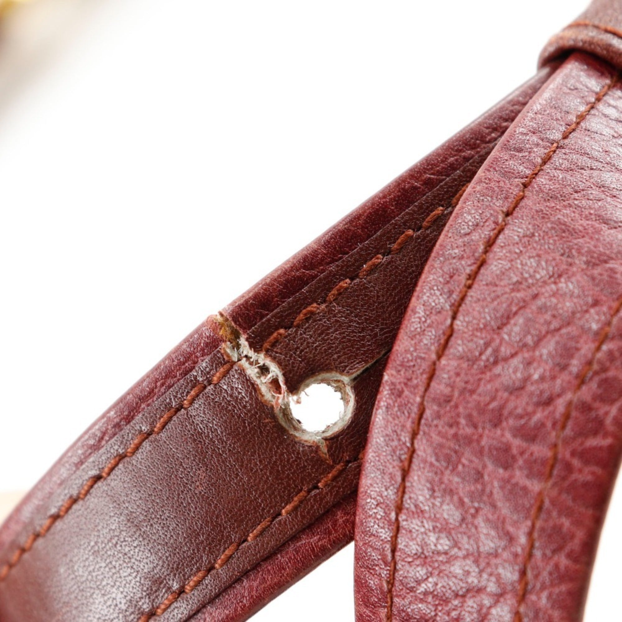 Cartier Bordeaux Leather Shoulder Bag (Pre-Owned)