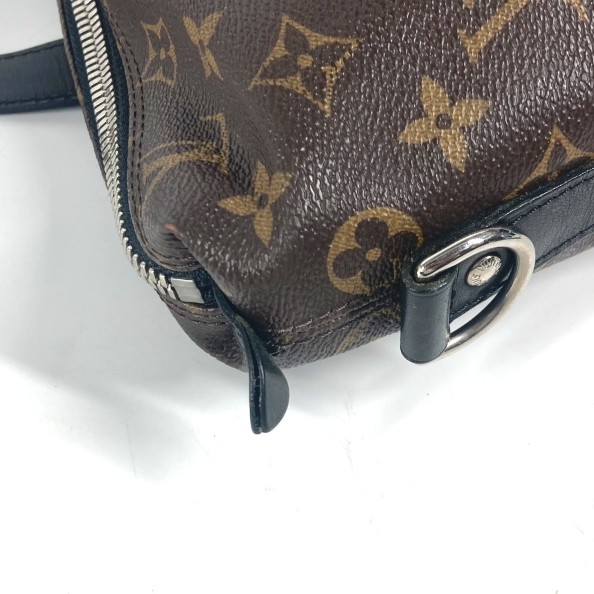 Louis Vuitton Black Brown Canvas Handbag Tote Bag (Pre-Owned)