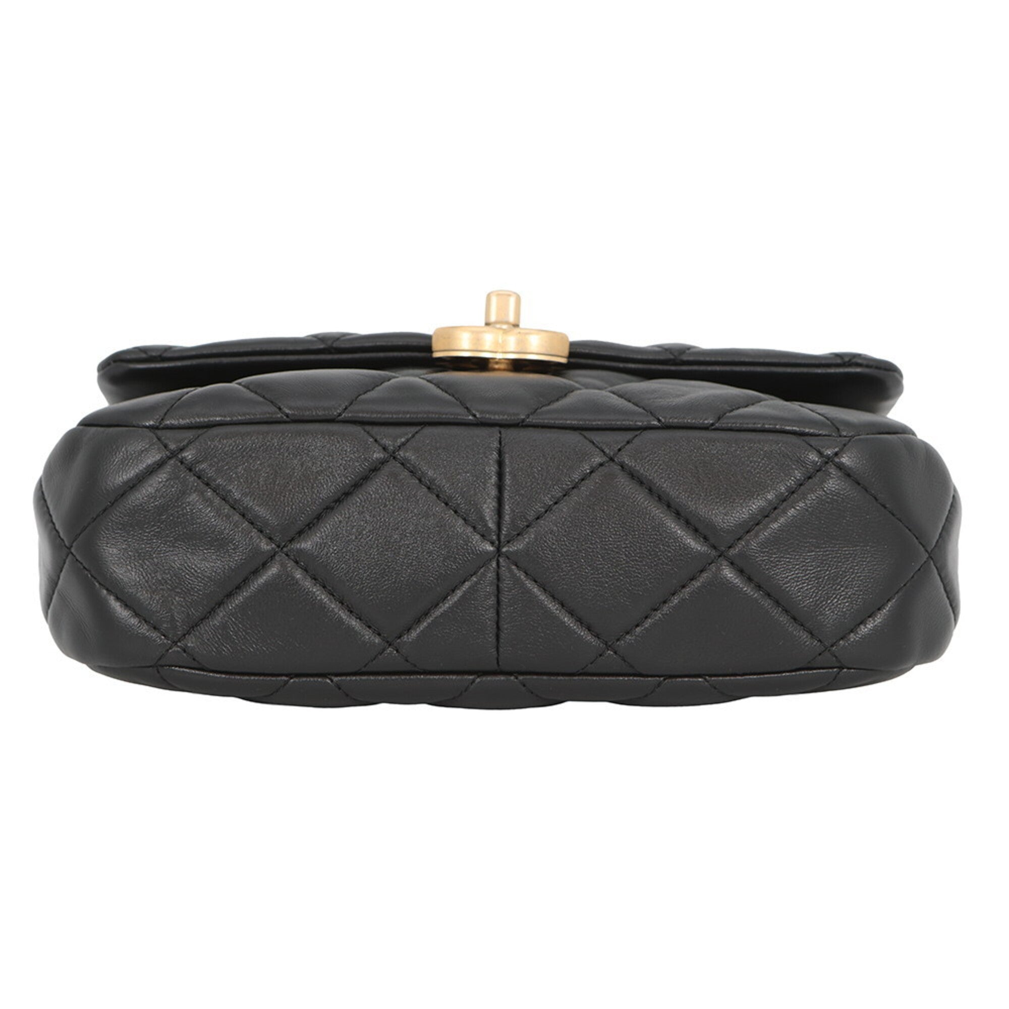 Chanel Black Leather Handbag Shoulder Bag (Pre-Owned)
