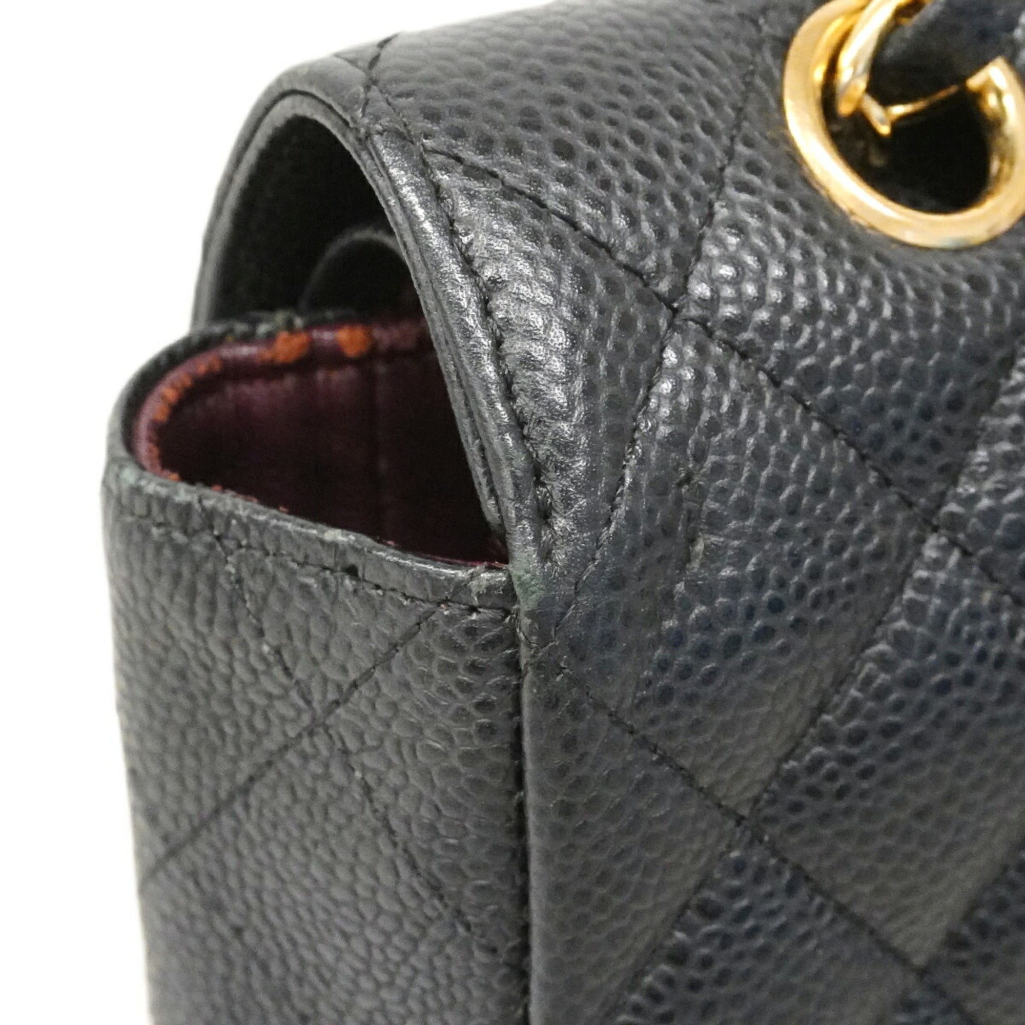 Chanel Black Grained Calfskin Shoulder Bag (Pre-Owned)