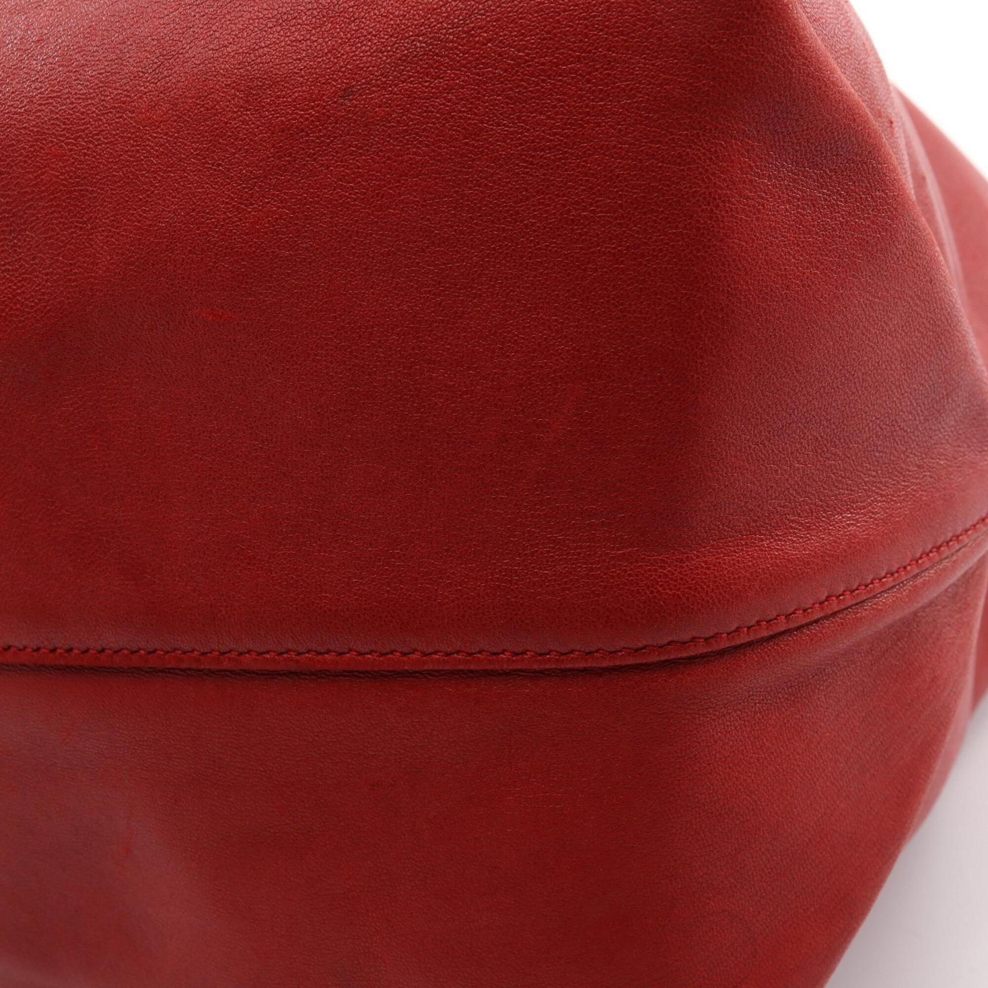 Saint Laurent Red Color Leather Handbag Pouch Shoulder Bag (Pre-Owned)