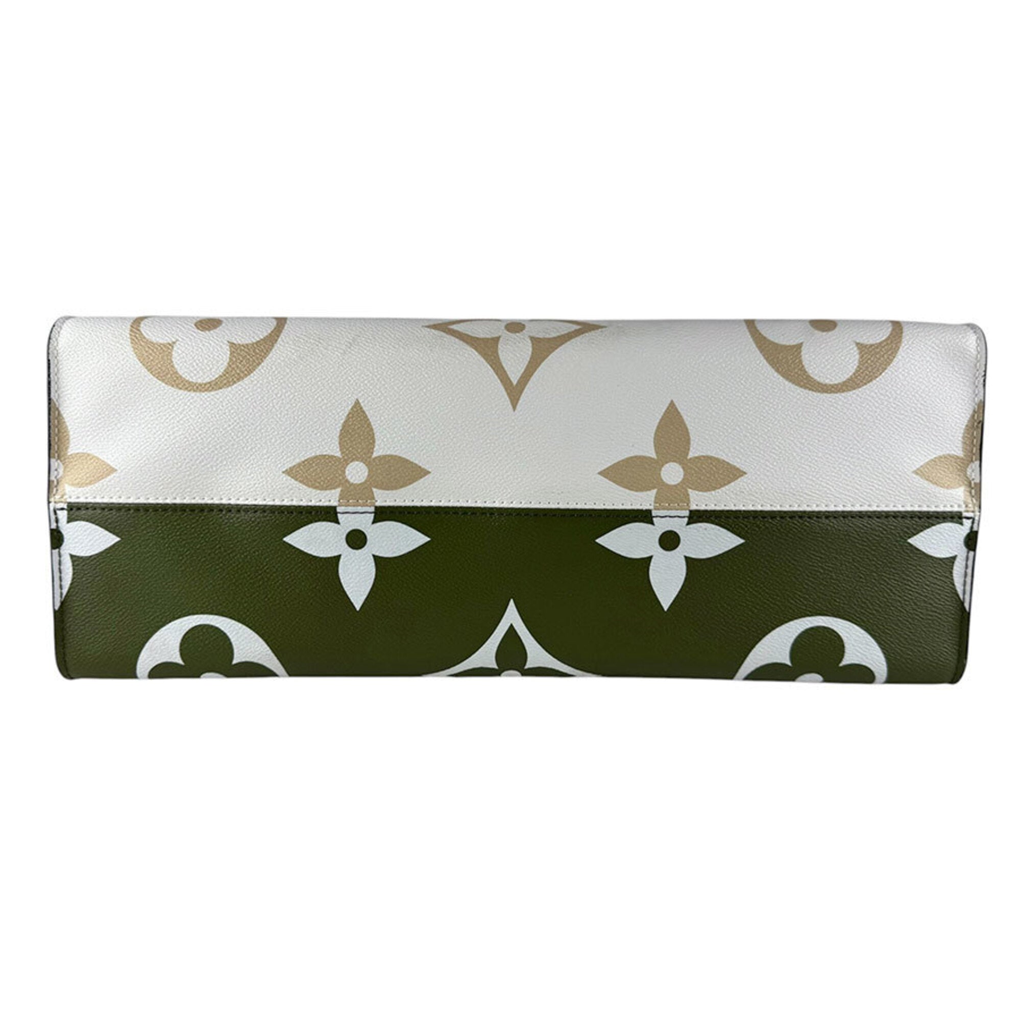 Louis Vuitton Beige Khaki White Pvc Handbag Shoulder Bag (Pre-Owned)