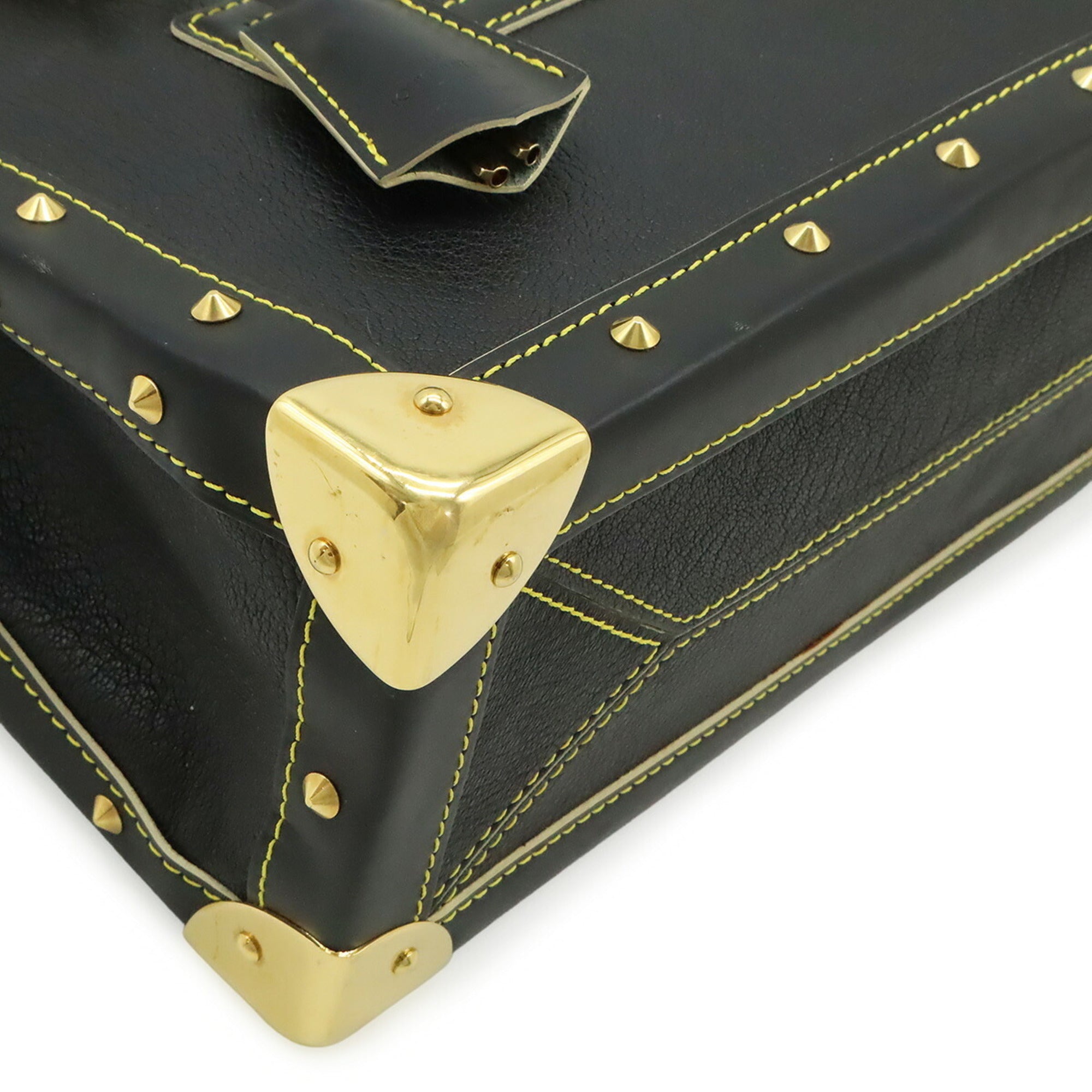 Louis Vuitton Black Noir Leather Handbag Tote Bag (Pre-Owned)