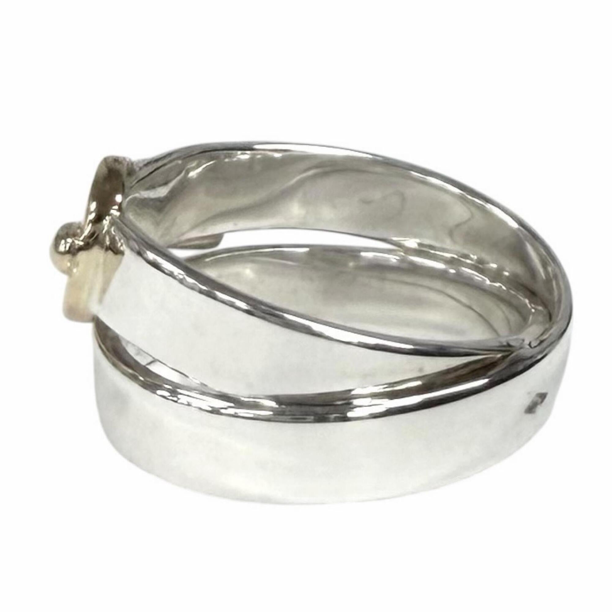 Hermes Gold Silver Band Ring (Pre-Owned)