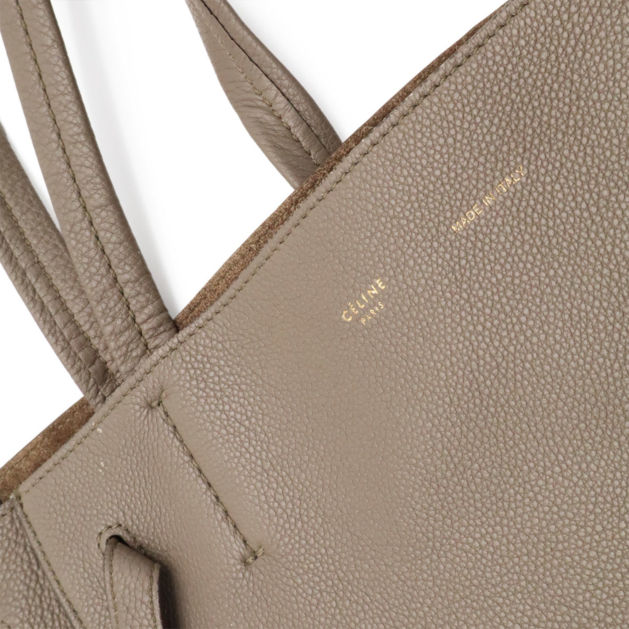 Celine Grayish Leather Shoulder Bag Tote Bag (Pre-Owned)