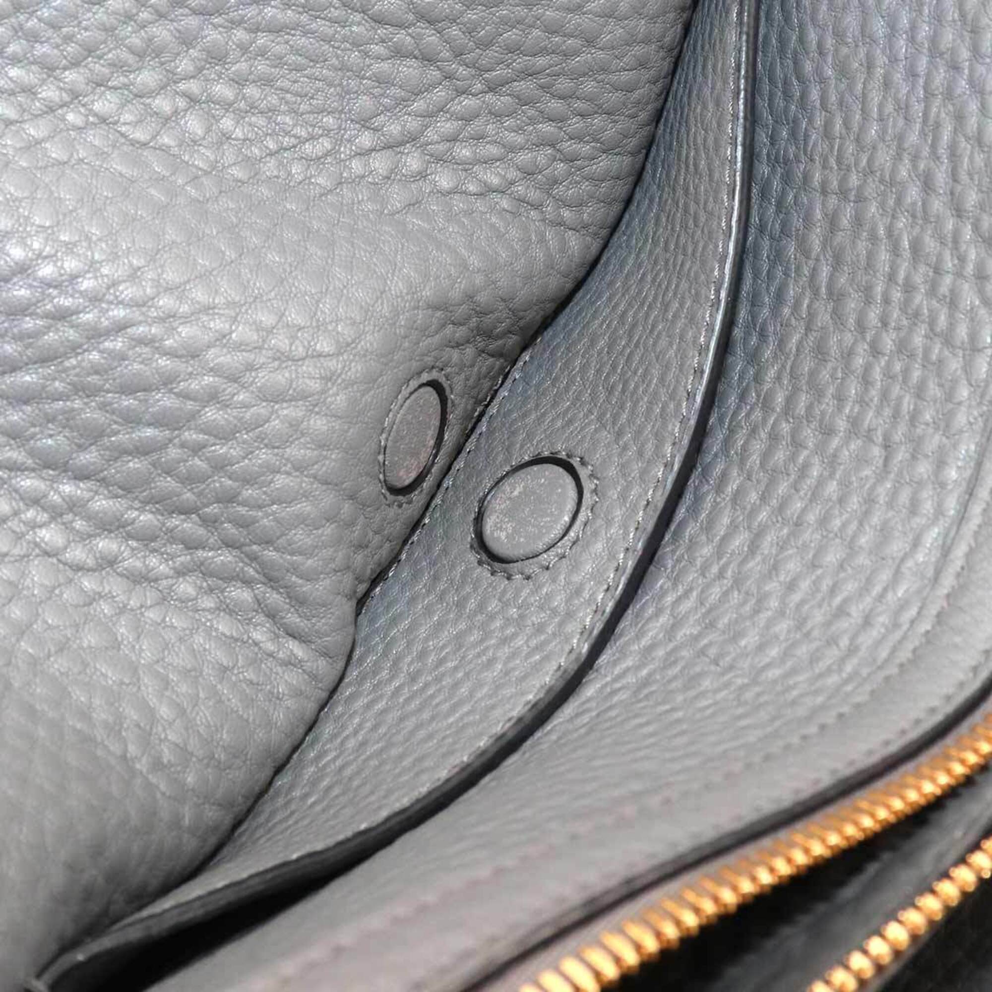 Prada Gray Leather Handbag Shoulder Bag (Pre-Owned)