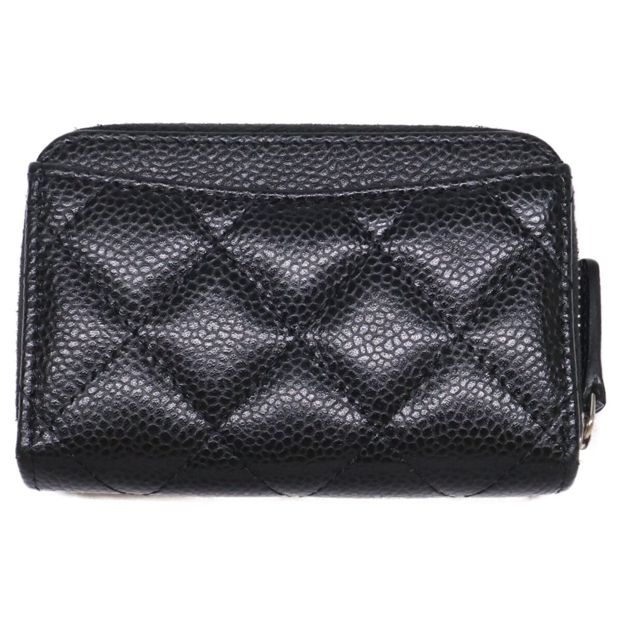 Chanel Black Grained Calfskin Coin Purse/Coin Case (Pre-Owned)