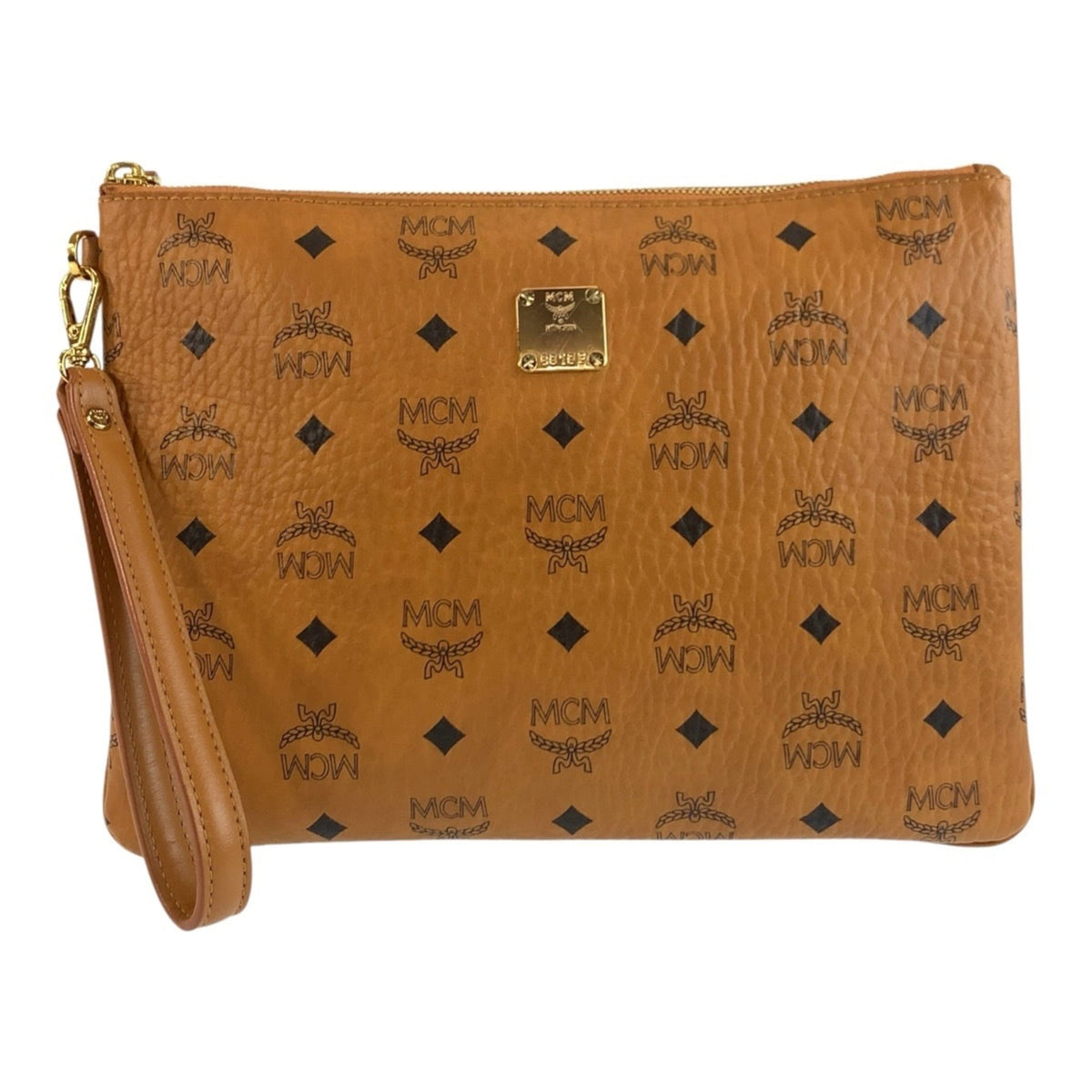 Mcm Brown Leather Clutch Bag (Pre-Owned)