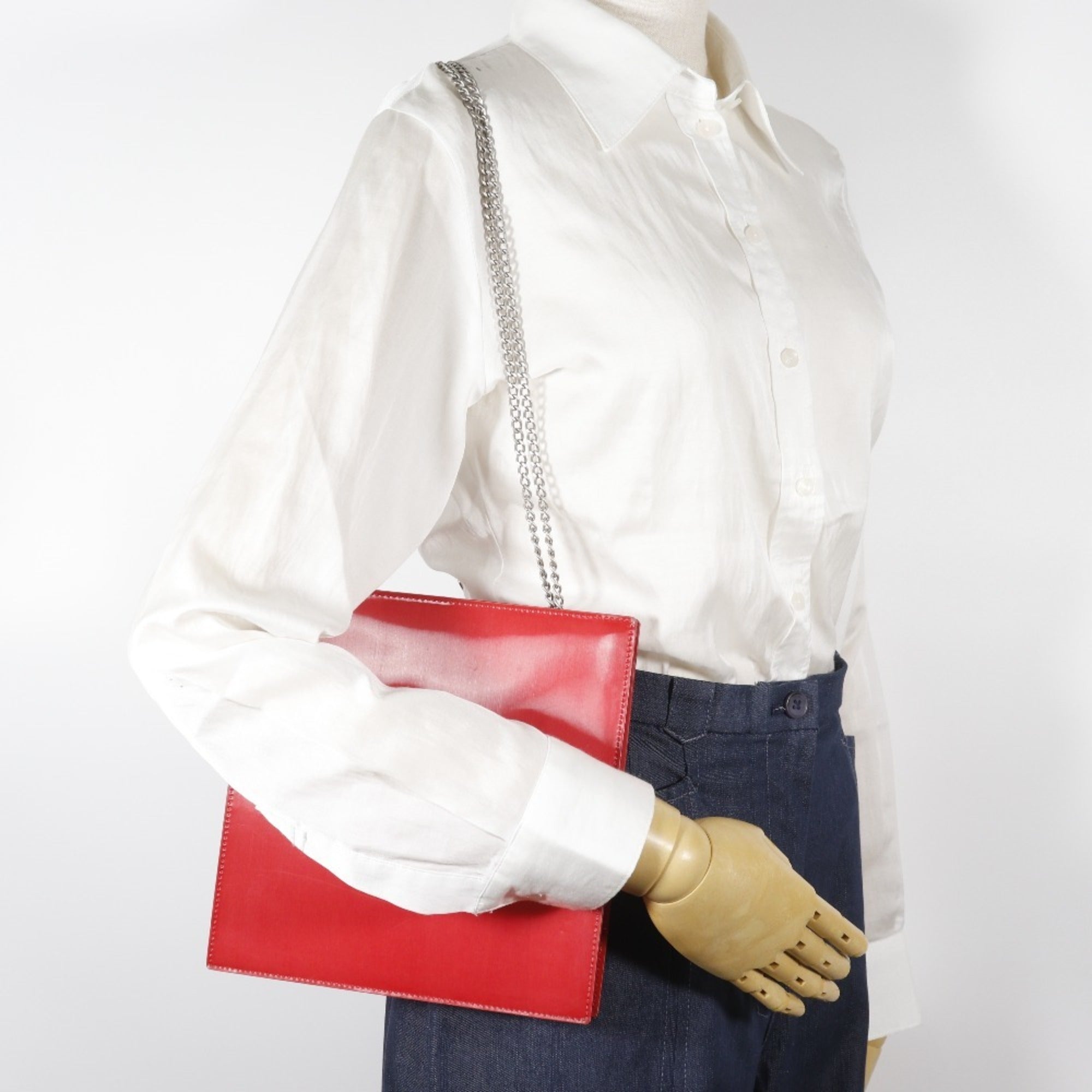 Chanel Red Color Vinyl Shoulder Bag (Pre-Owned)