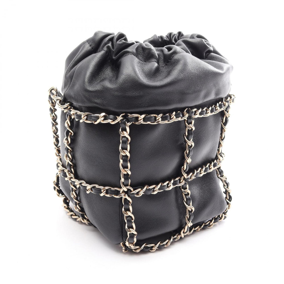 Chanel Black Leather Handbag Shoulder Bag (Pre-Owned)