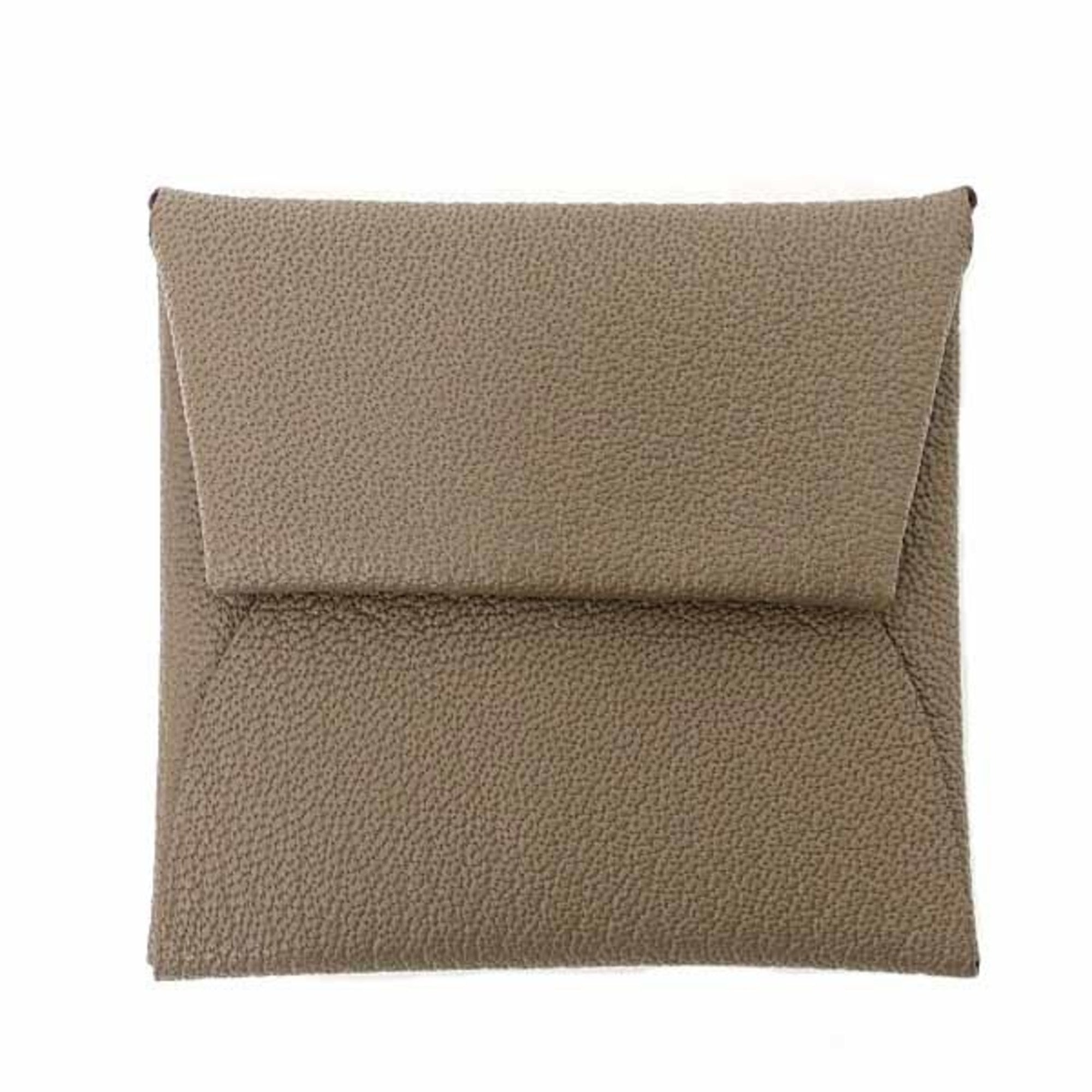 Hermes Bastia Etoupe Gray Chevre Myzore Leather Coin Purse/Coin Case (Pre-Owned)