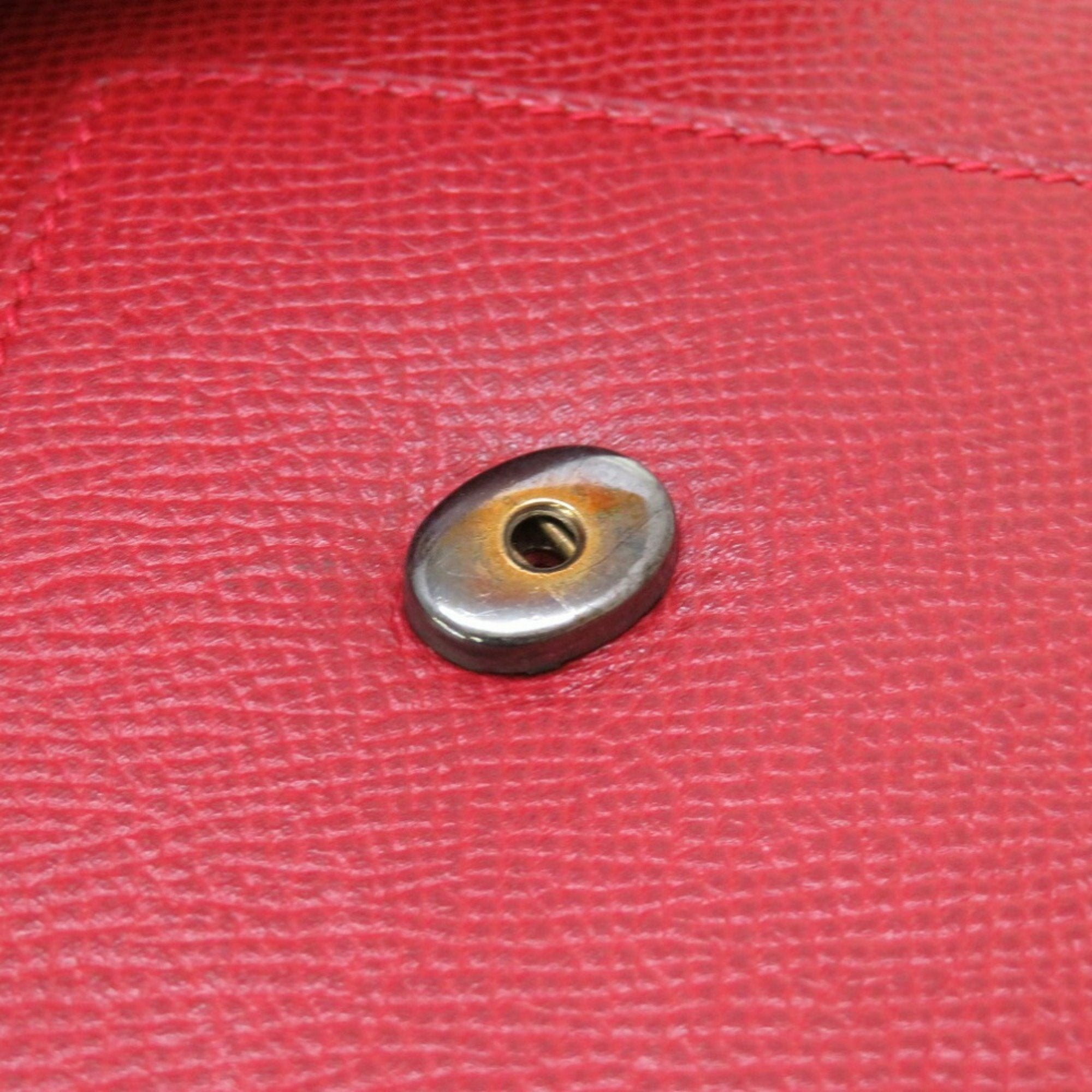 Hermes Red Color Courchevel Leather Clutch Bag (Pre-Owned)