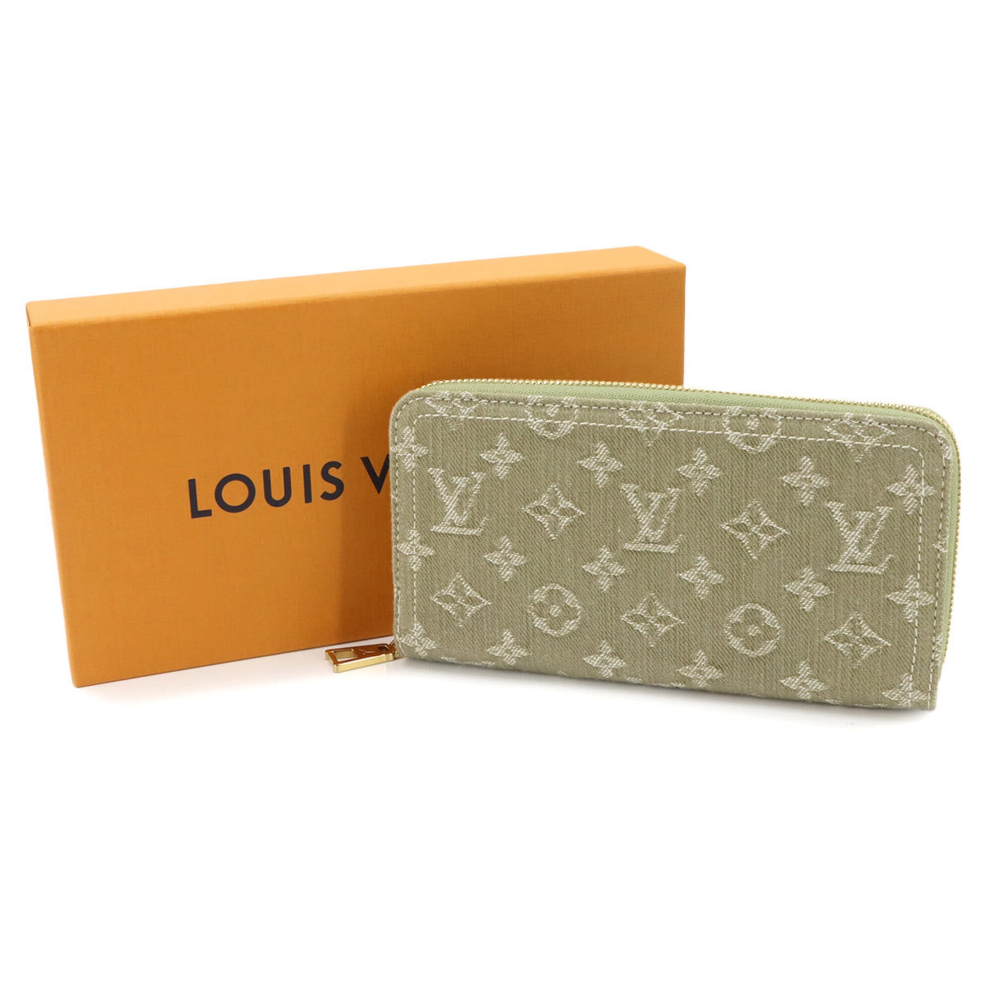 Louis Vuitton Khaki Monogram Denim Long Wallet (Bi-Fold) (Pre-Owned)