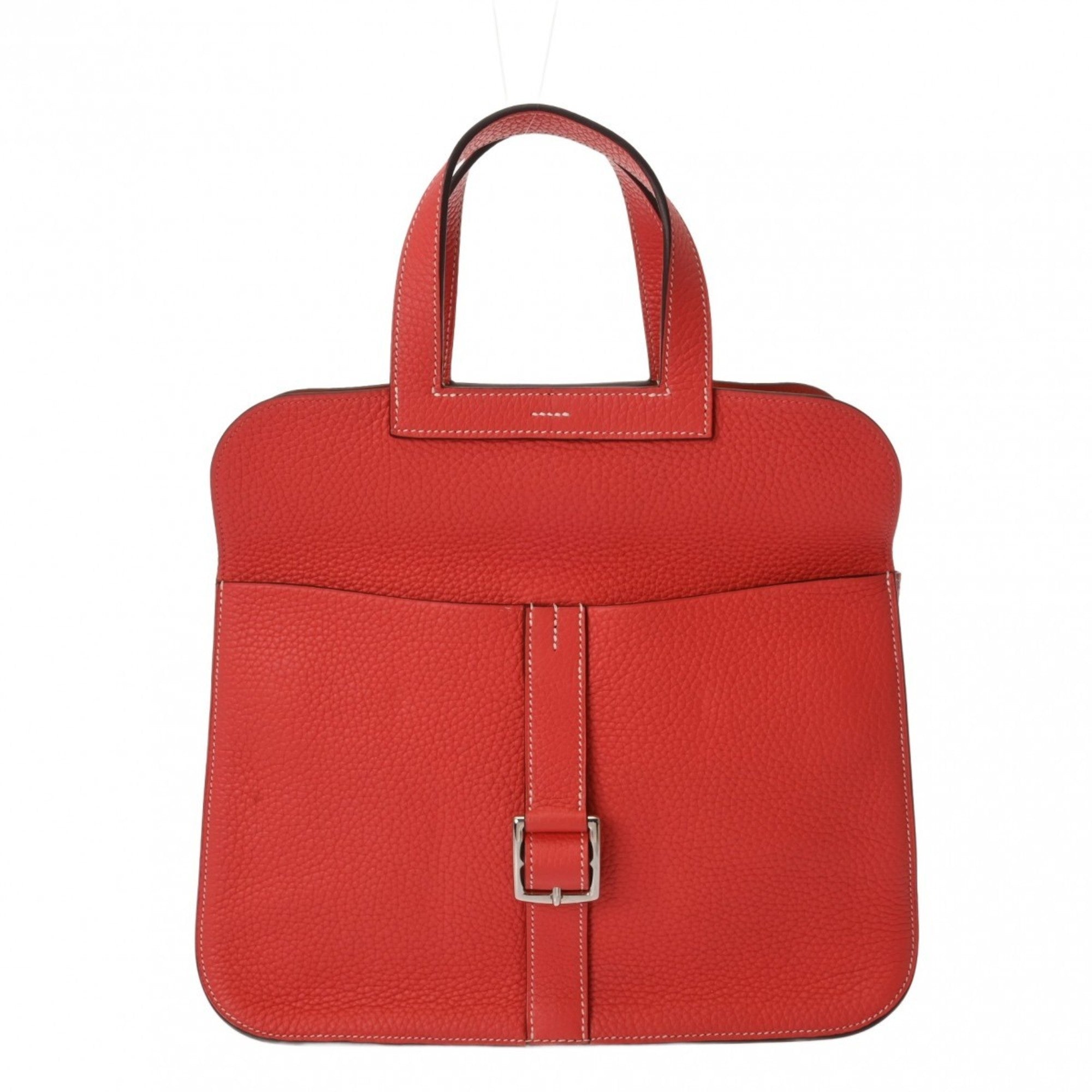 Hermes Silver Taurillon Clemence Leather Shoulder Bag (Pre-Owned)