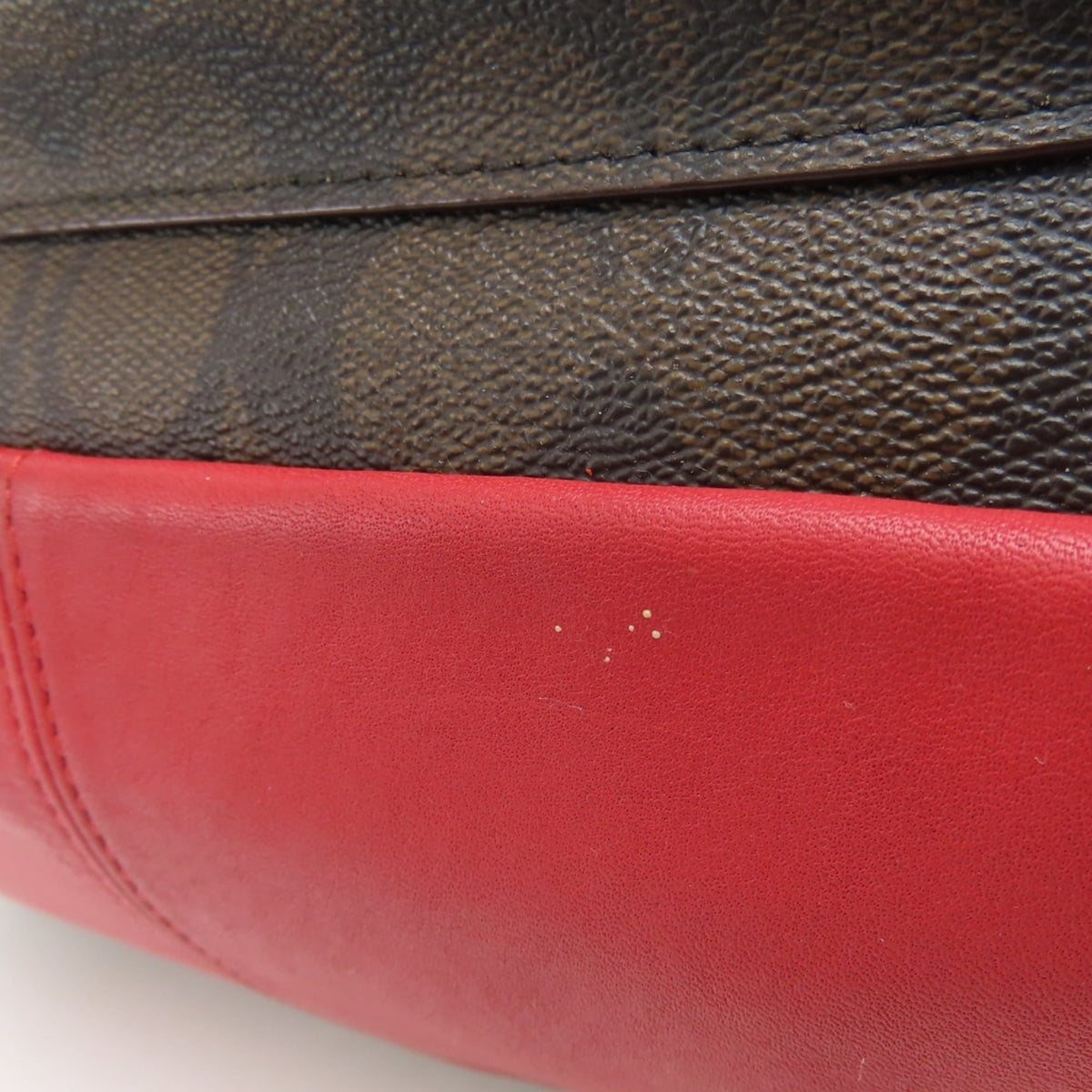 Coach Dark Brown Red Color Pvc Leather Backpack (Pre-Owned)