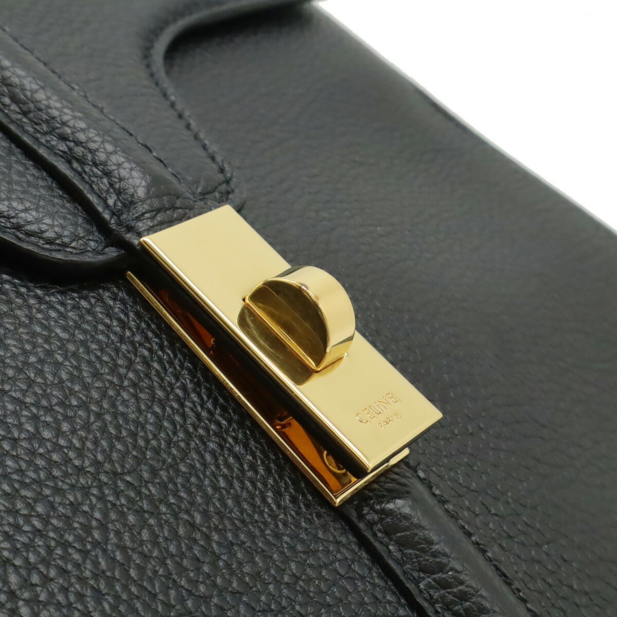 Celine Black Leather Handbag Shoulder Bag (Pre-Owned)