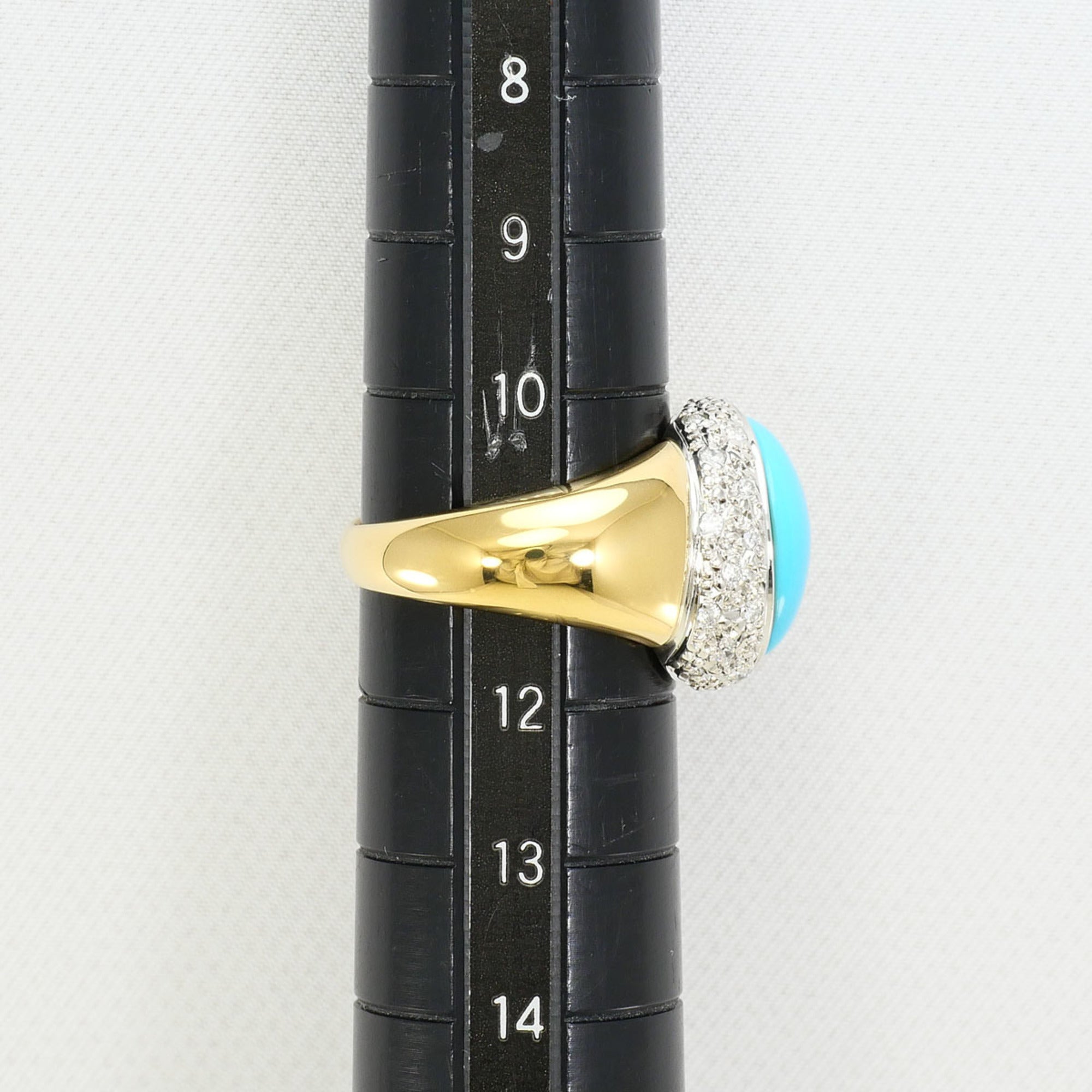 Unbranded Platinum Turquoise Yellow Gold Yellow Gold (18K) Platinum 900 Band Ring (Pre-Owned)