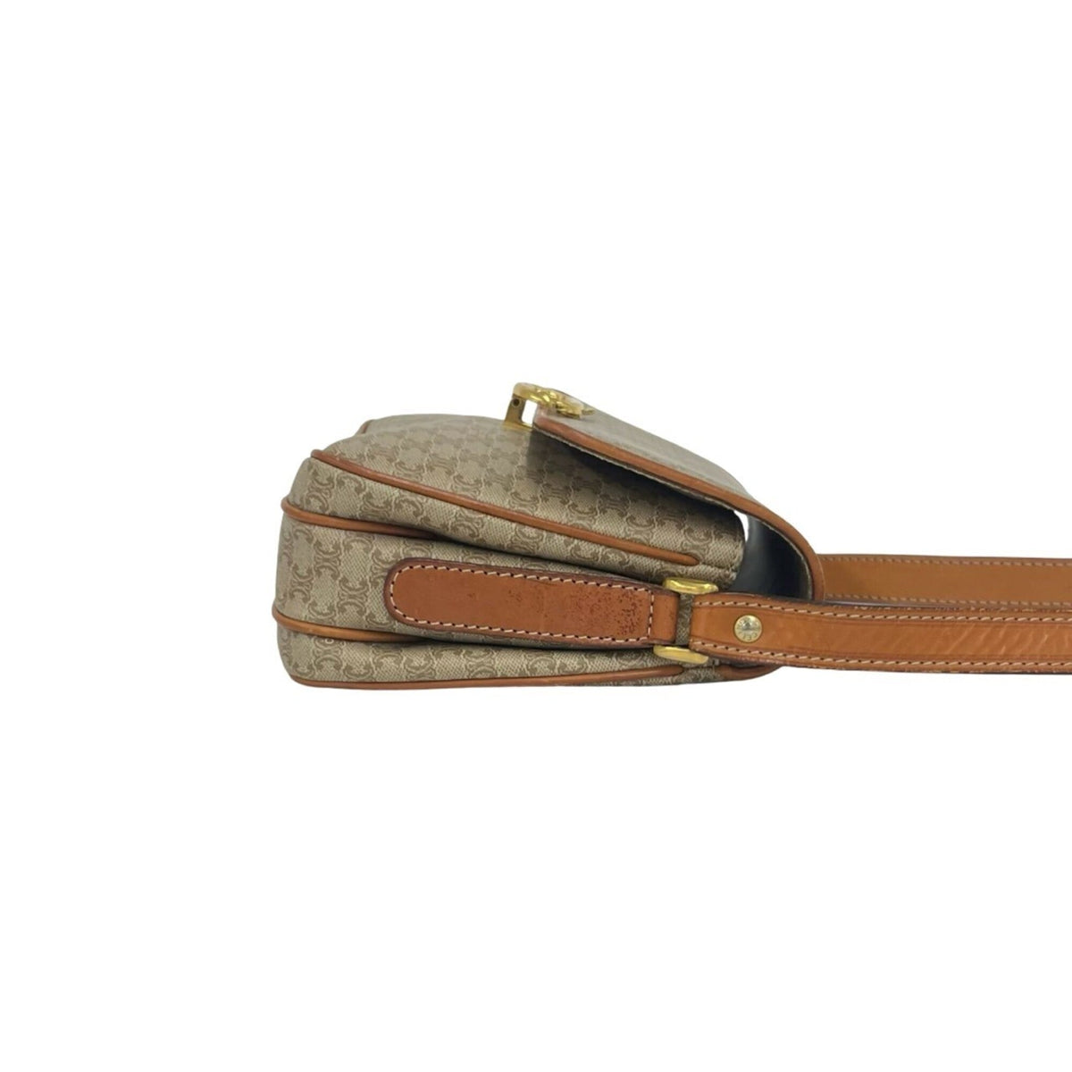 Celine Beige Brown Leather Pvc Pochette Shoulder Bag (Pre-Owned)
