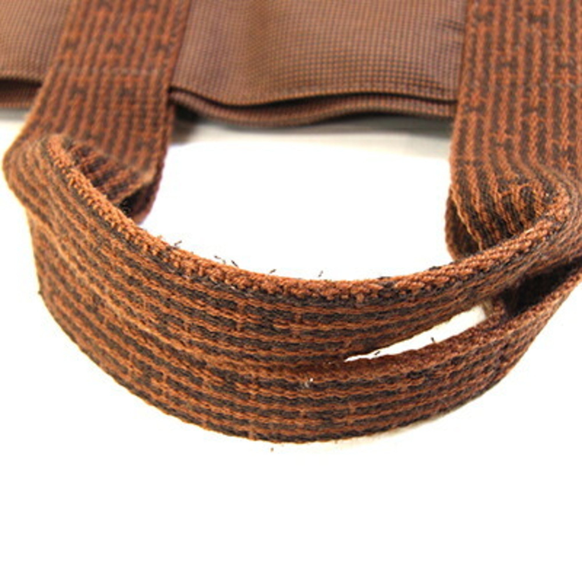 Hermes Her Line Brown Canvas Handbag Tote Bag (Pre-Owned)
