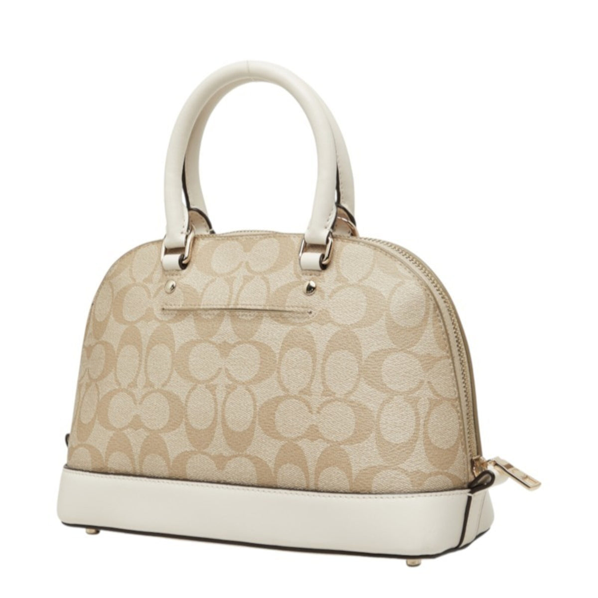 Coach Signature Beige White Signature Line Handbag (Pre-Owned)
